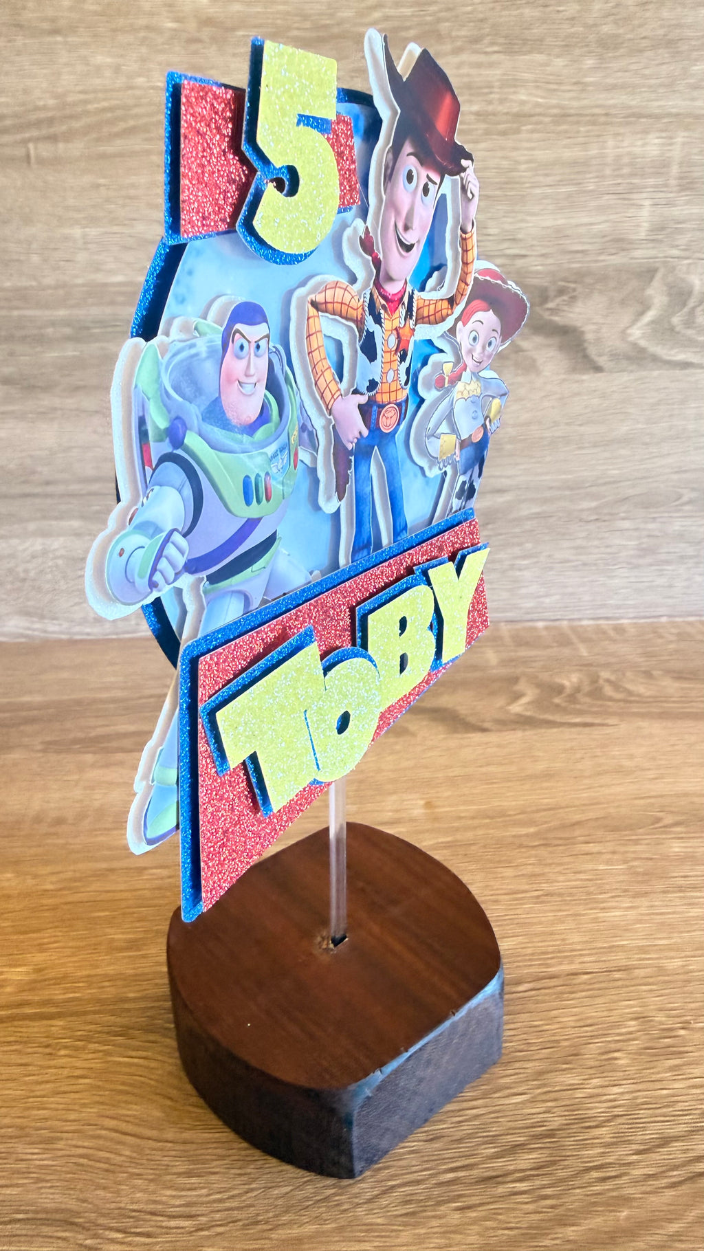 Toy Story 5 Birthday Cake Topper – Personalised Name & Age Decoration