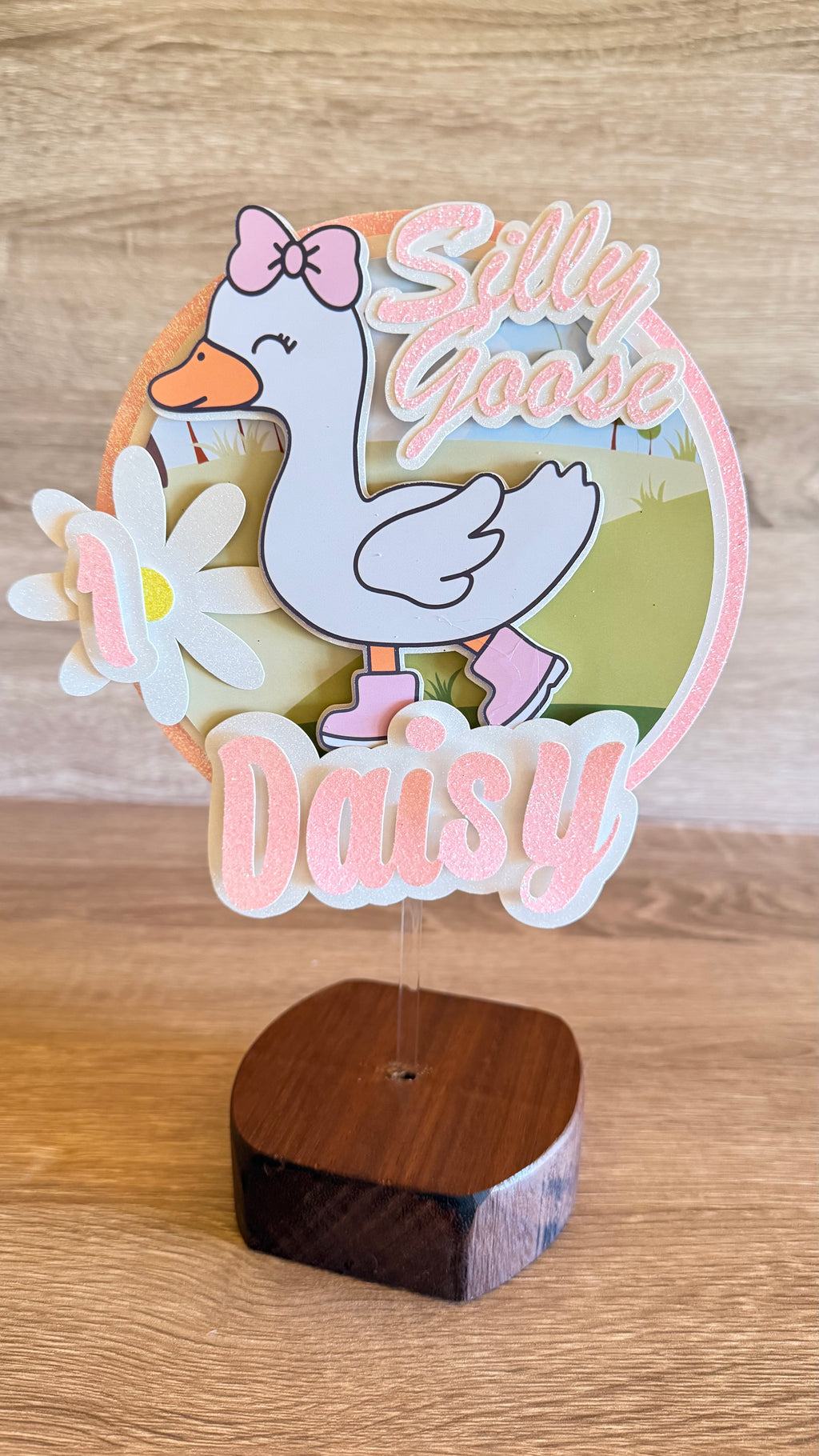 Silly Goose Cake Topper – Personalised Name & Age Birthday Decoration