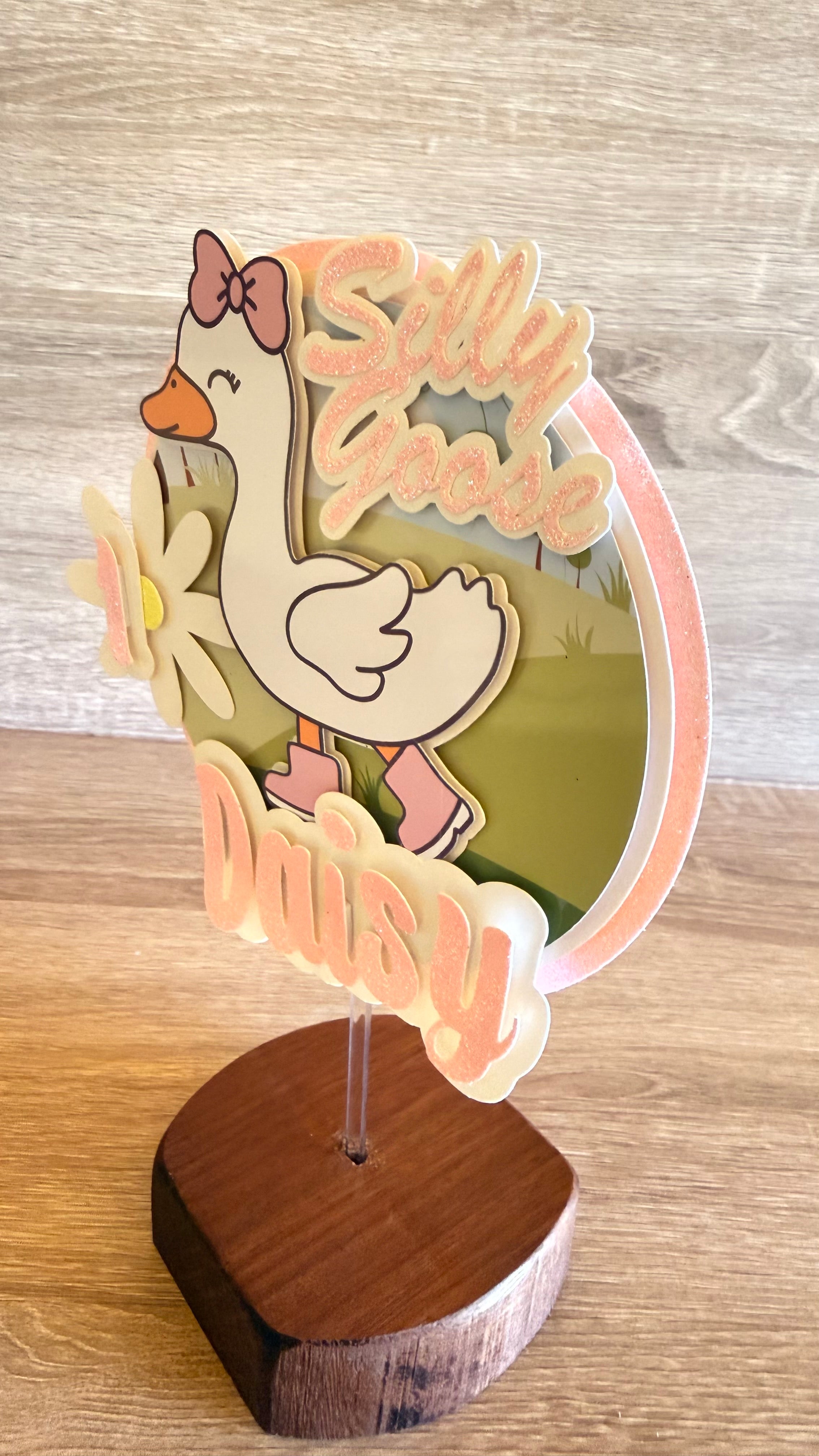 Silly Goose Cake Topper – Personalised Name & Age Birthday Decoration