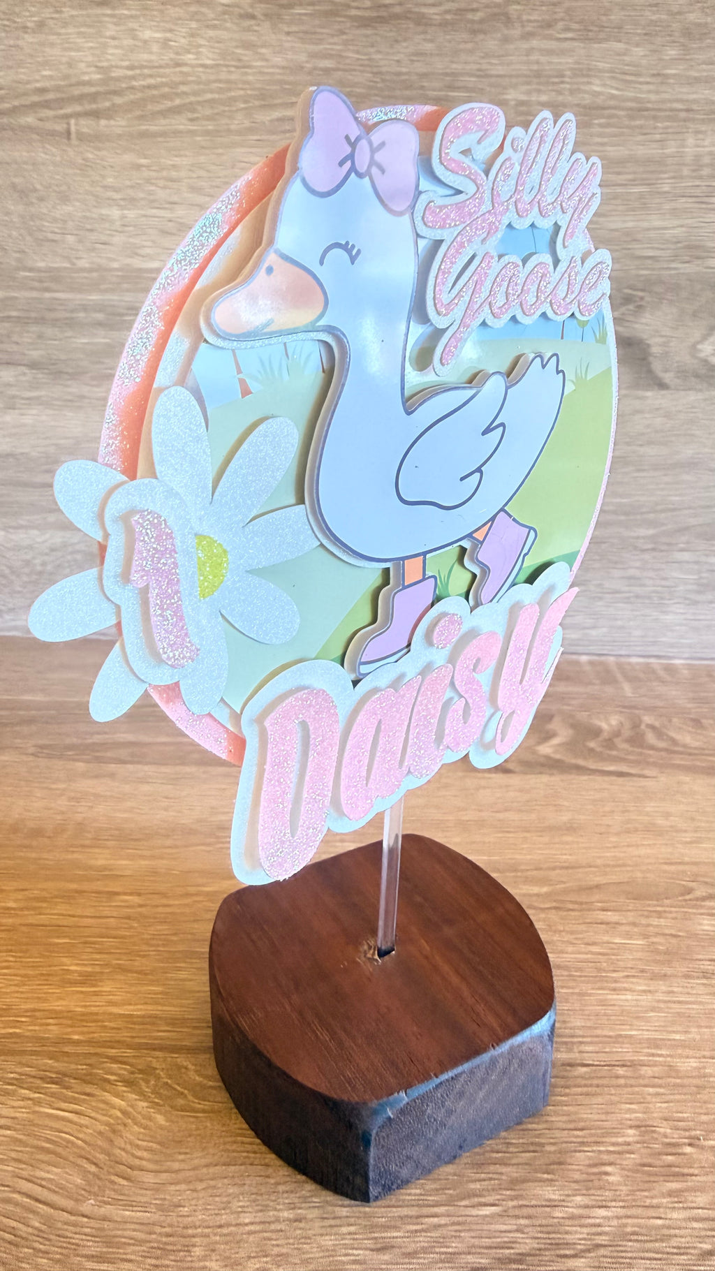 Silly Goose Cake Topper – Personalised Name & Age Birthday Decoration