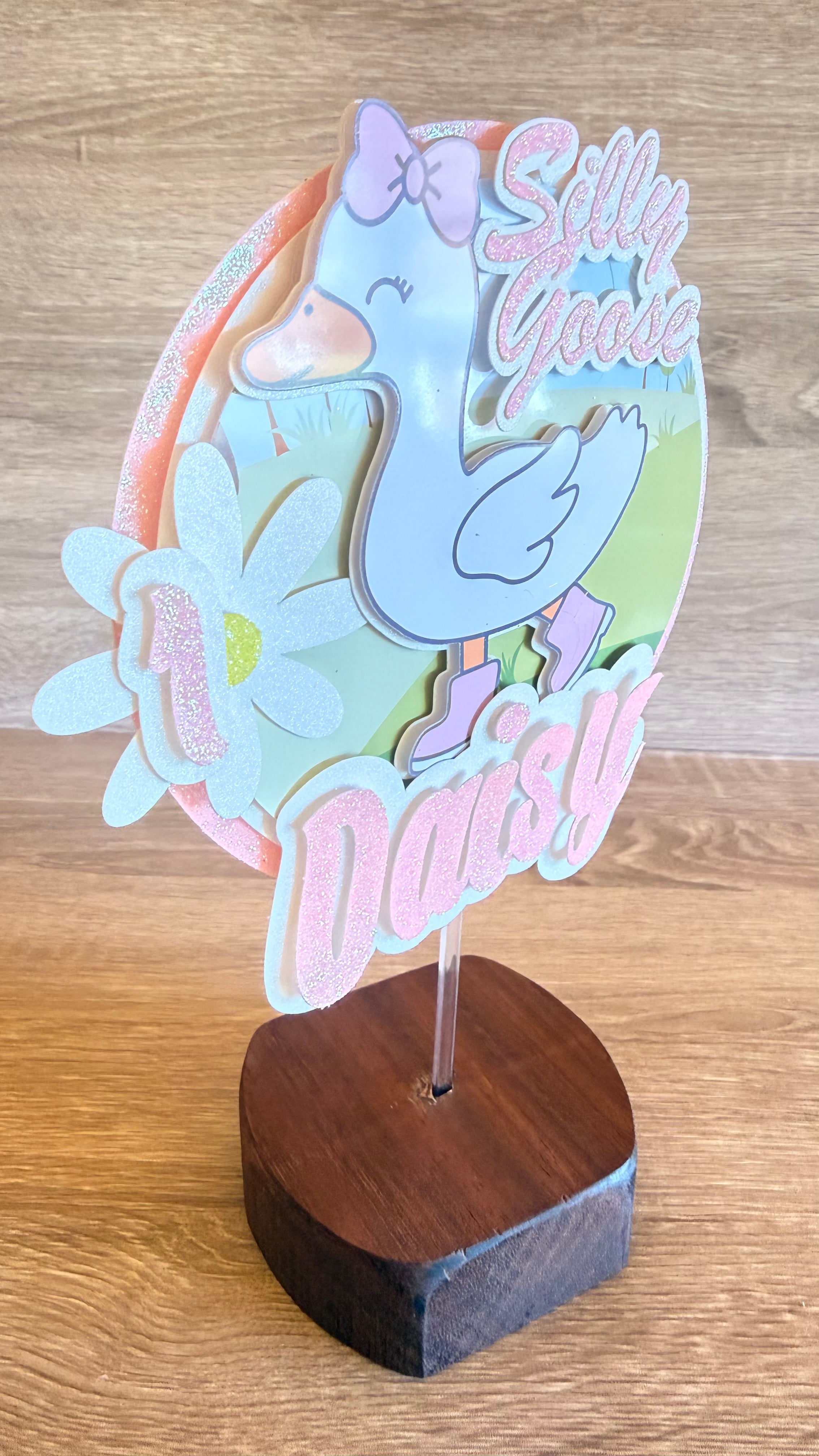 Silly Goose Cake Topper – Personalised Name & Age Birthday Decoration