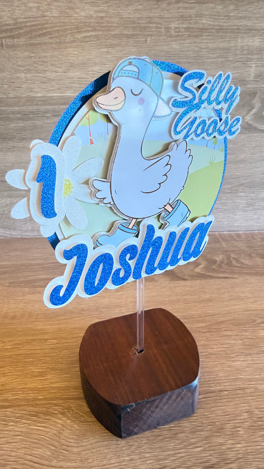 Silly Goose Cake Topper – Personalised Name & Age Birthday Decoration