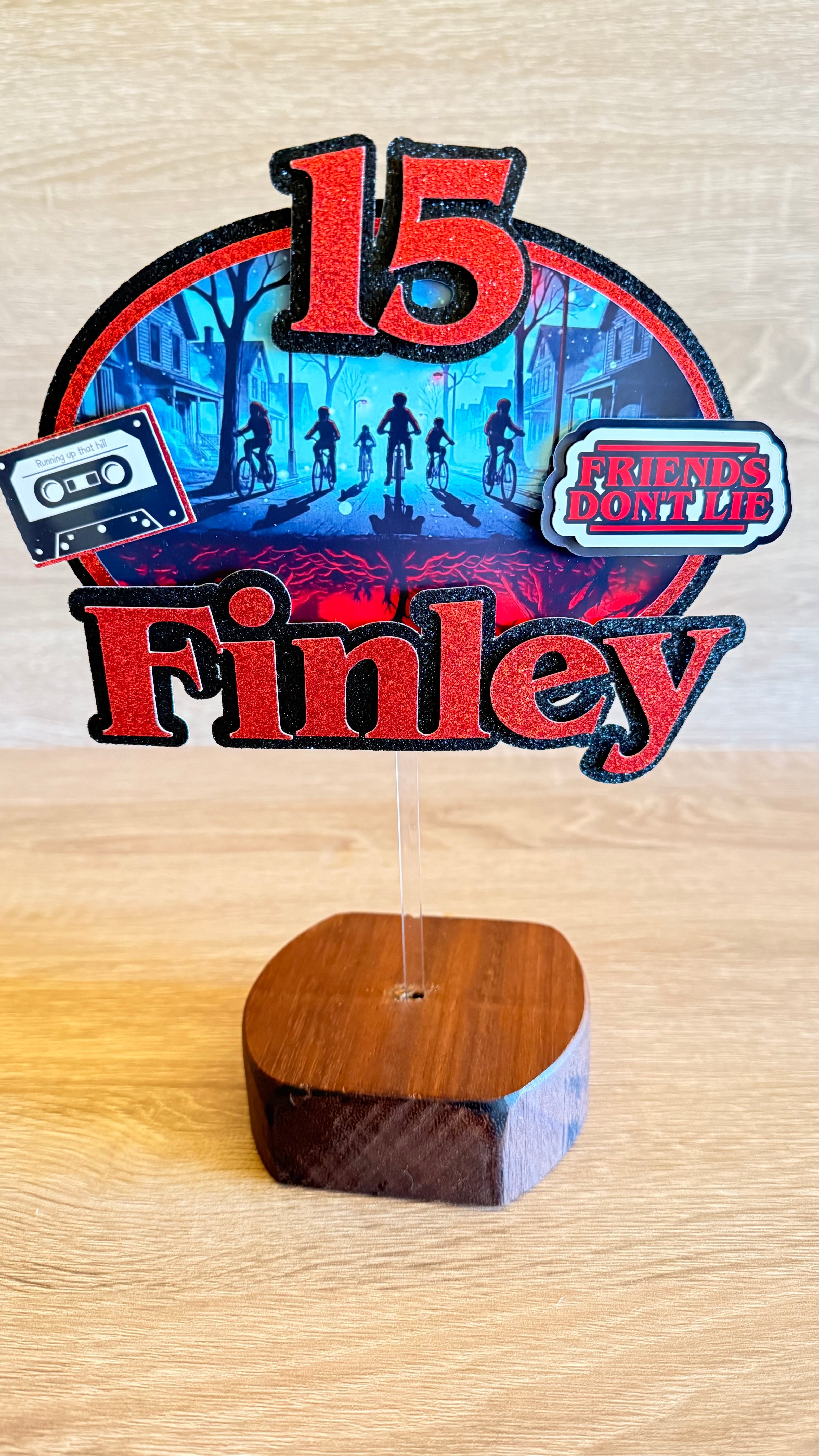 Stranger Things Cake Topper | Personalised Name & Age Birthday Decoration