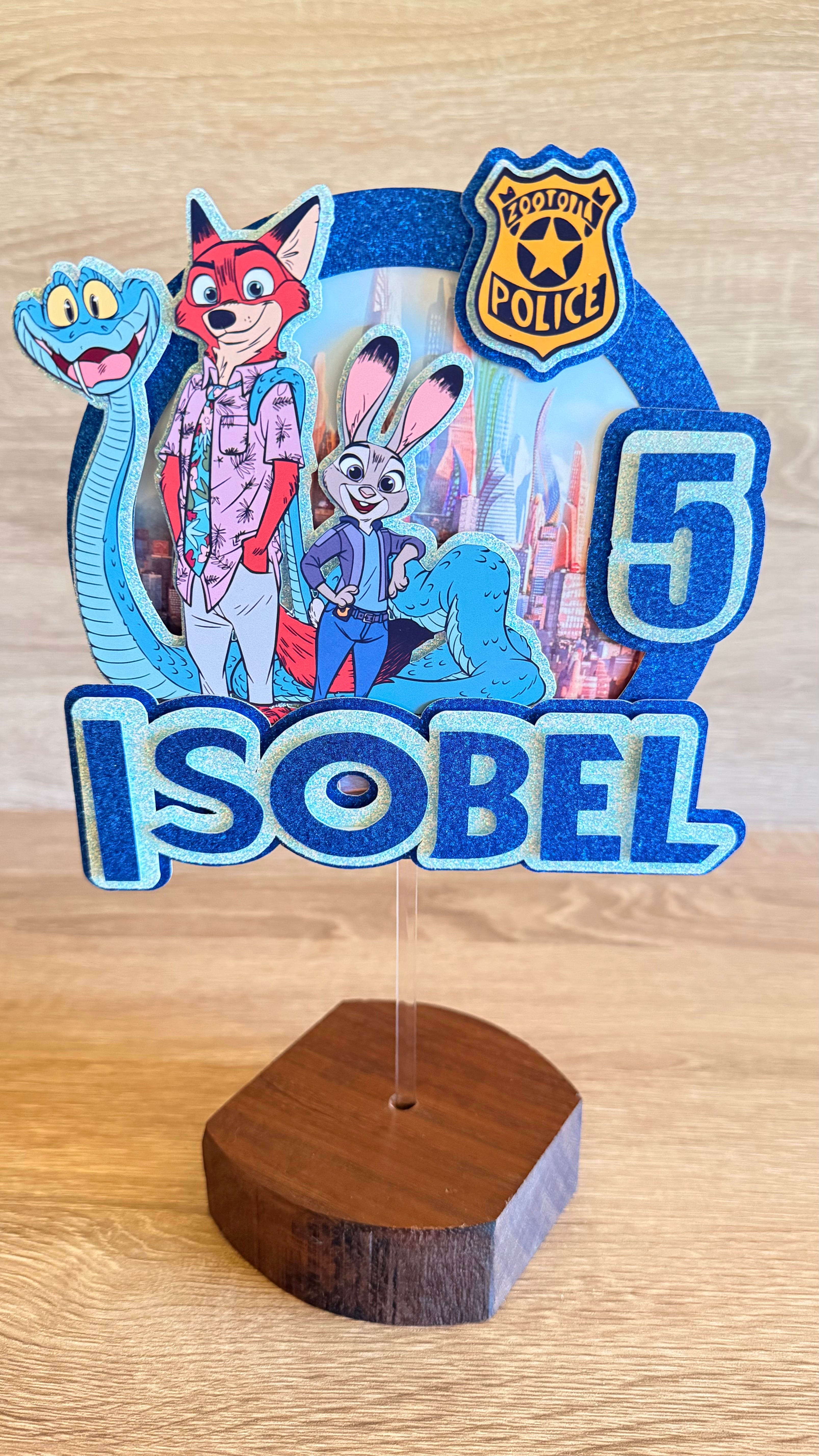 Zootopia 2 (Zootropolis) Personalised Cake Topper | Custom Name & Age Birthday Decoration