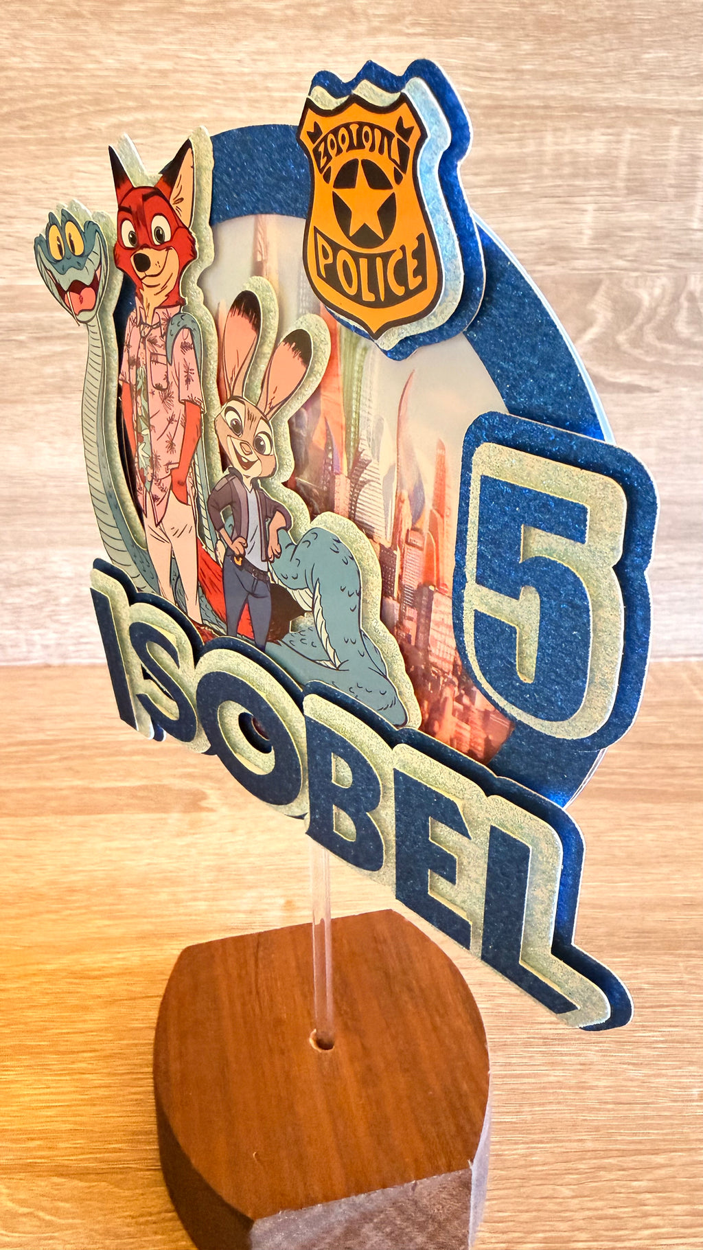 Zootopia 2 (Zootropolis) Personalised Cake Topper | Custom Name & Age Birthday Decoration
