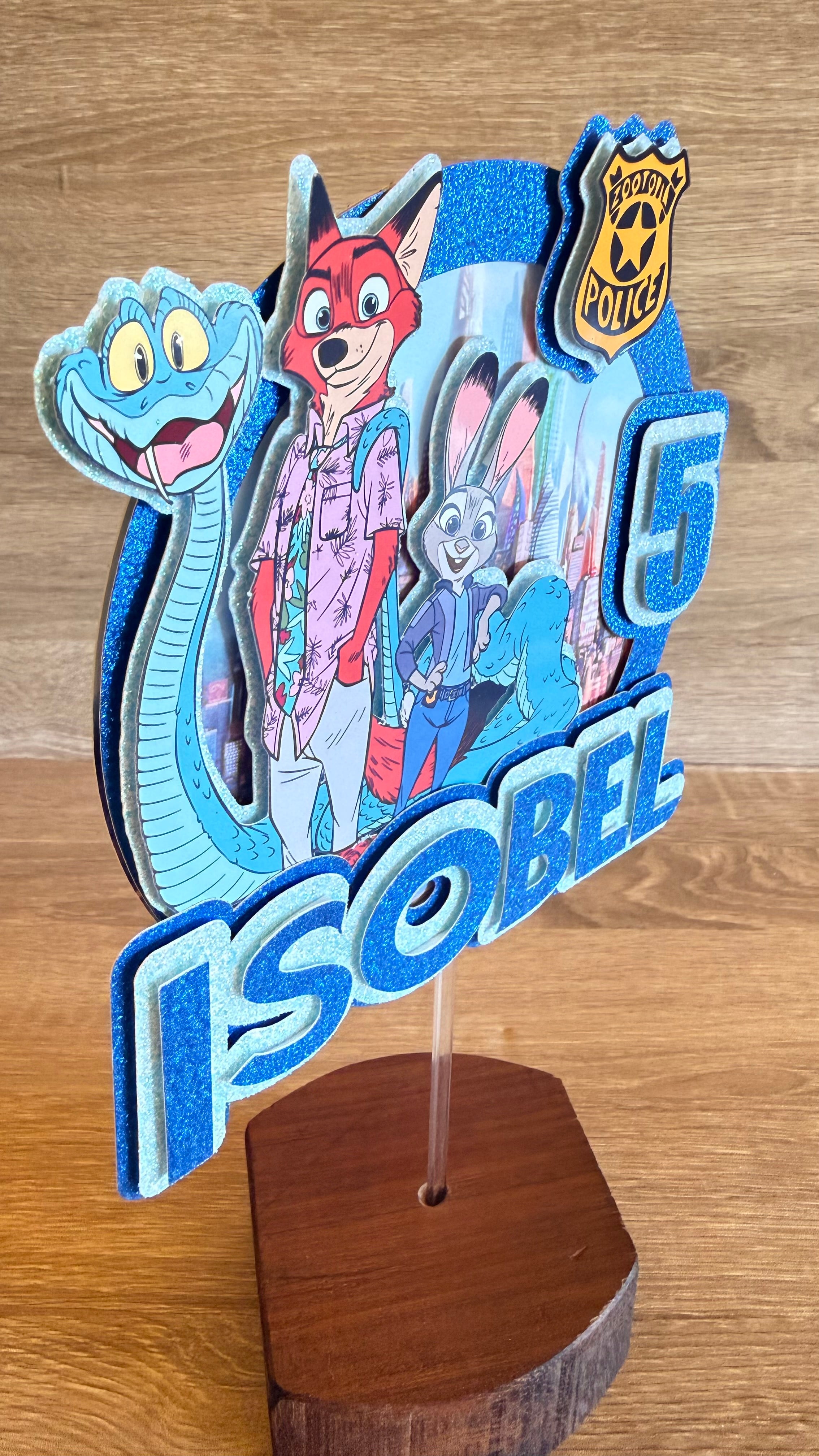 Zootopia 2 (Zootropolis) Personalised Cake Topper | Custom Name & Age Birthday Decoration