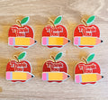 Teacher Thank You Apple Cupcake Toppers – Handmade School Cupcake Decorations (Sets of 6, 12, 18 or 24)