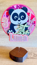 Panda Cake Topper – Personalised Custom Name & Age Birthday Decoration