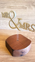 Mr & Mrs Wedding Cake Topper – Gold or Silver Glitter Decoration