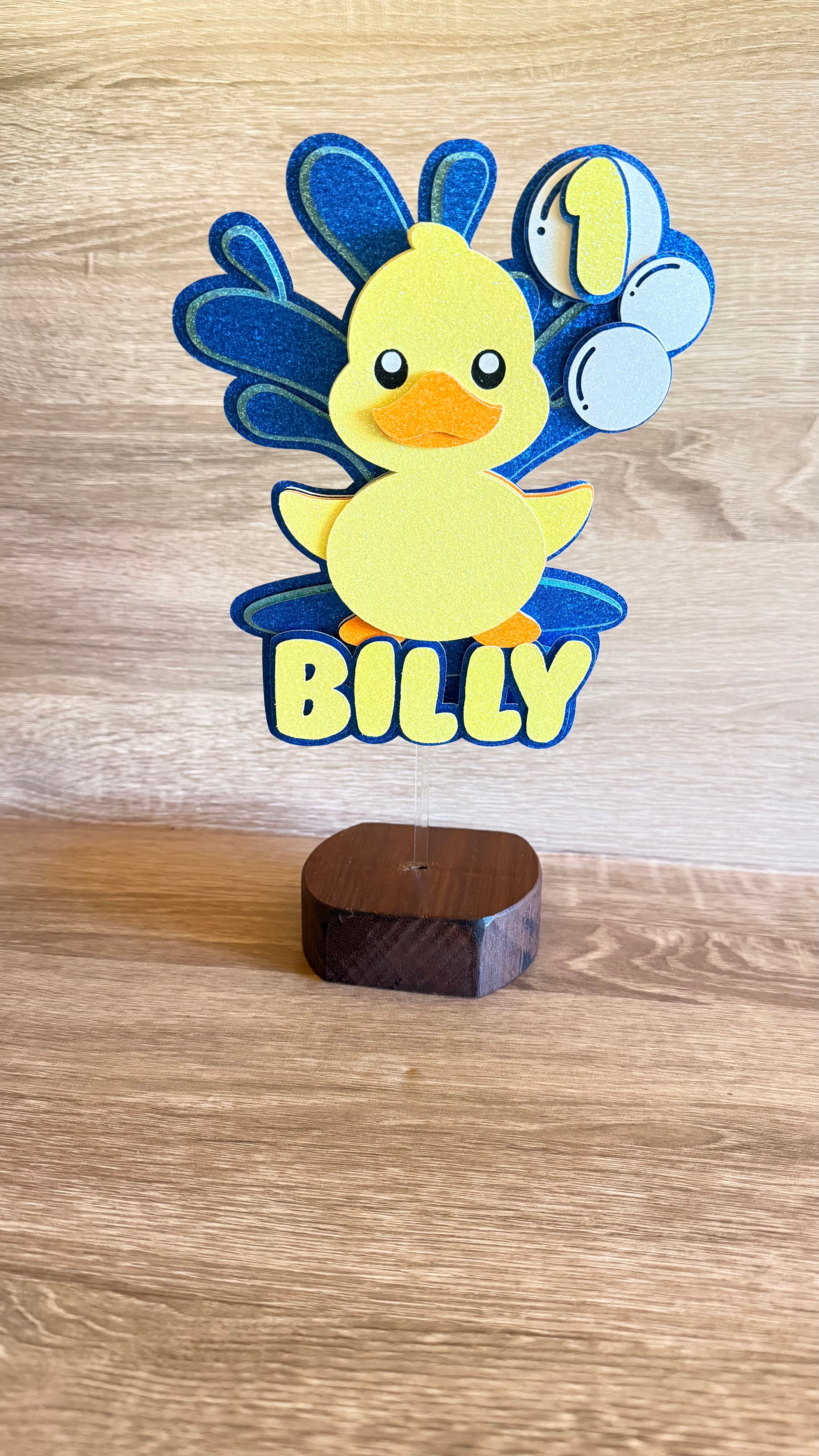 Duck Birthday Cake Topper – Personalised Name Decoration