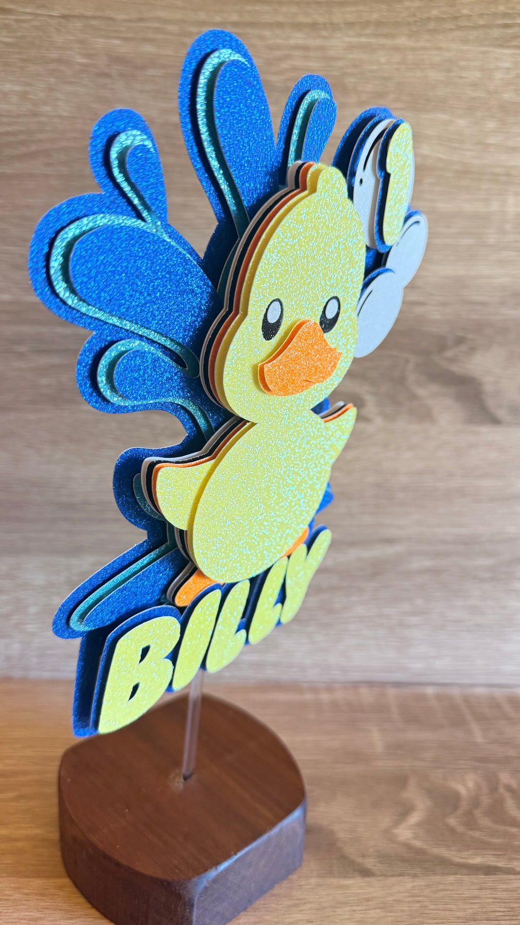 Duck Birthday Cake Topper – Personalised Name Decoration