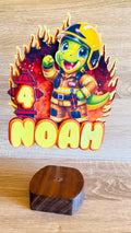 Firefighter Dinosaur Cake Topper | Personalised Name & Age