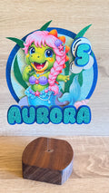 Mermaid Dinosaur Cake Topper | Personalised Name & Age