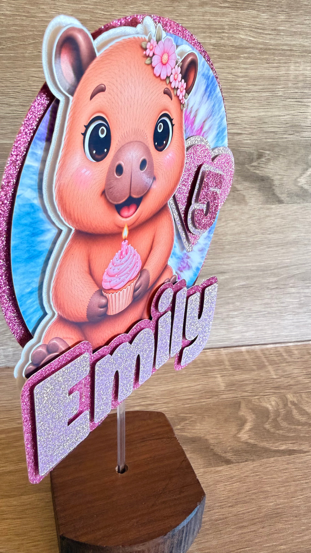 Capybara Birthday Cake Topper | Personalised Name & Age Birthday Decoration