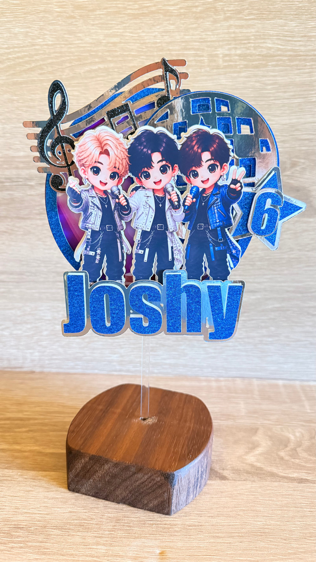 K-Pop Cake Topper | Personalised Name & Age Birthday Decoration