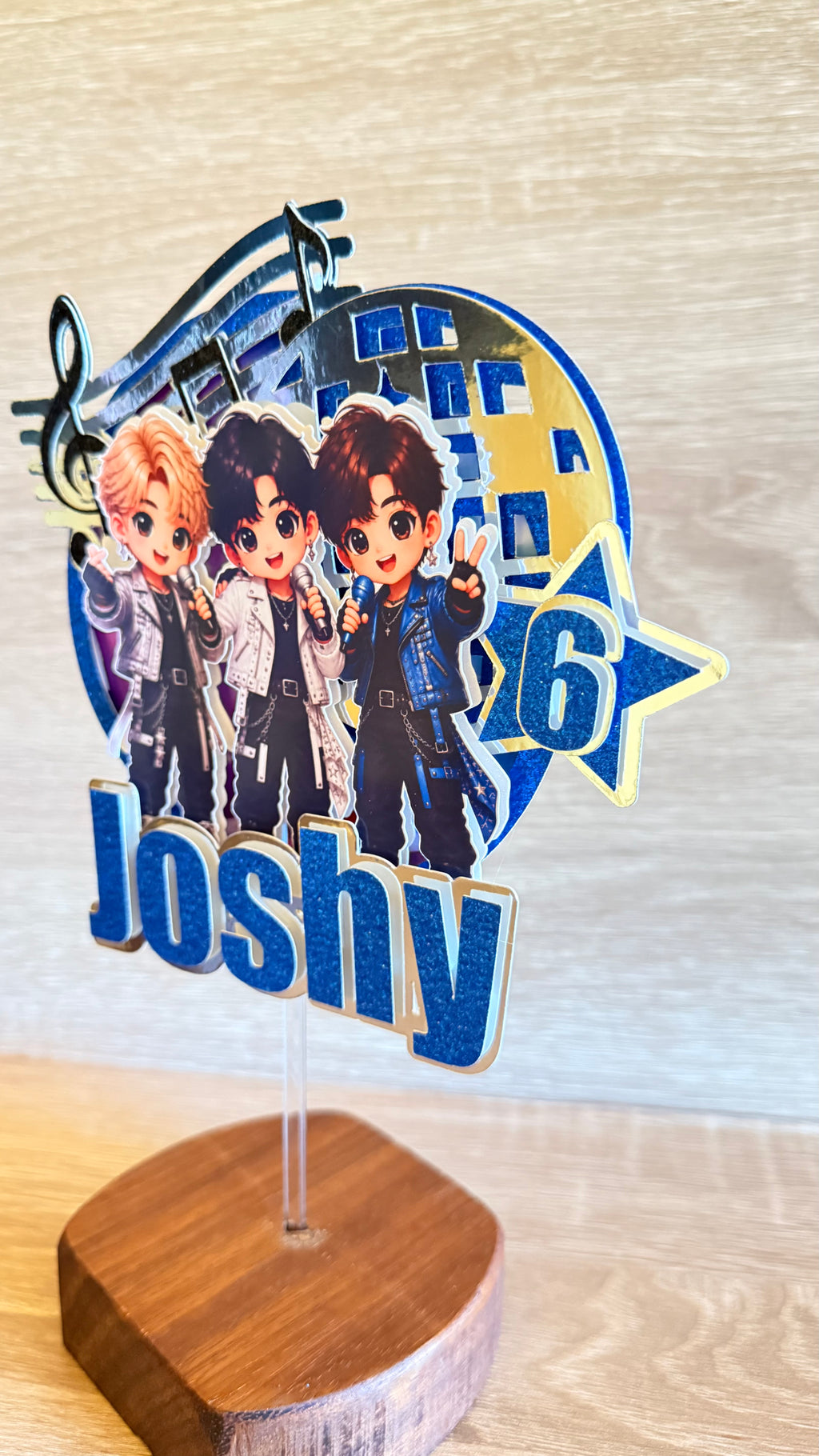 K-Pop Cake Topper | Personalised Name & Age Birthday Decoration