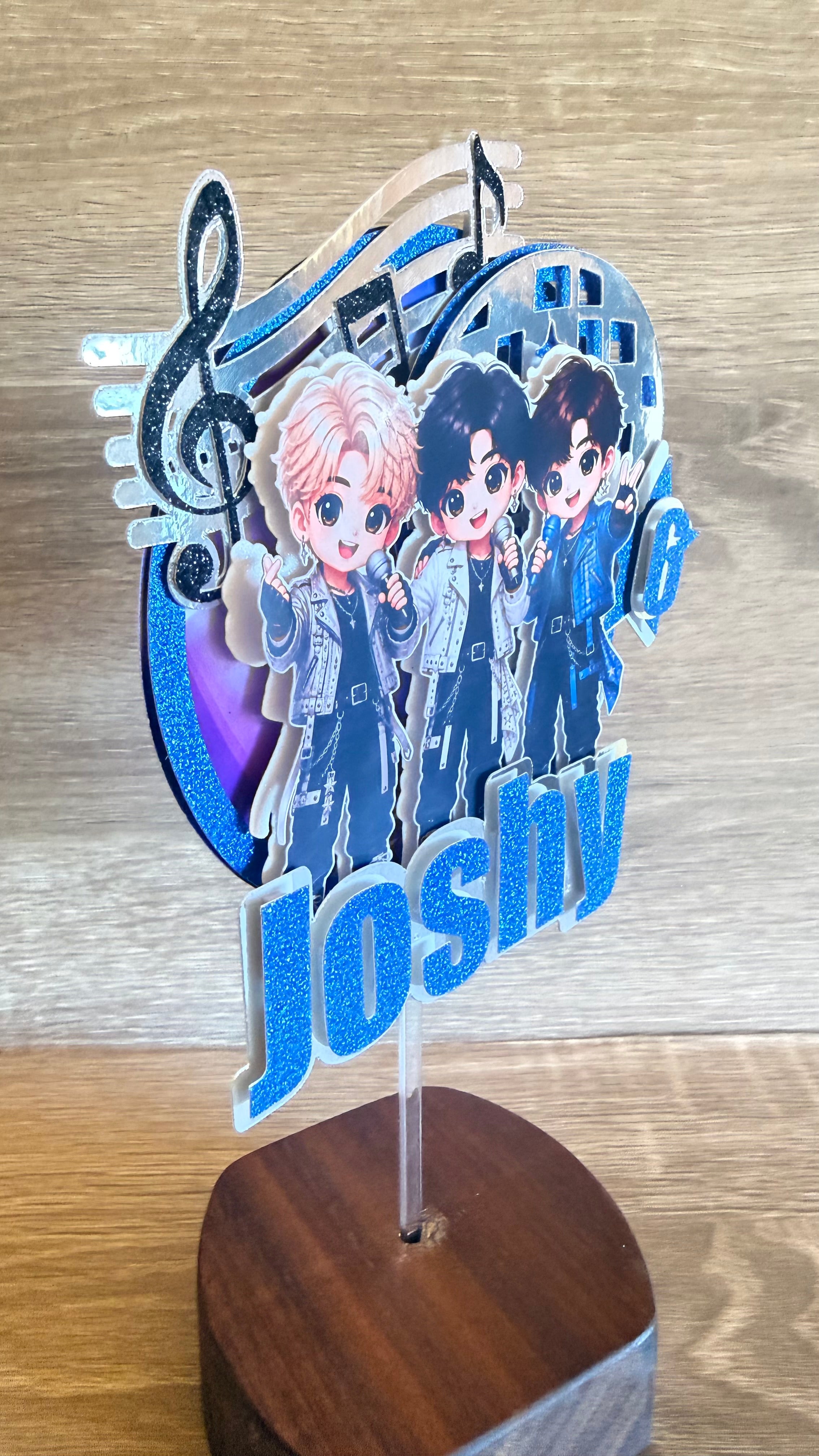 K-Pop Cake Topper | Personalised Name & Age Birthday Decoration