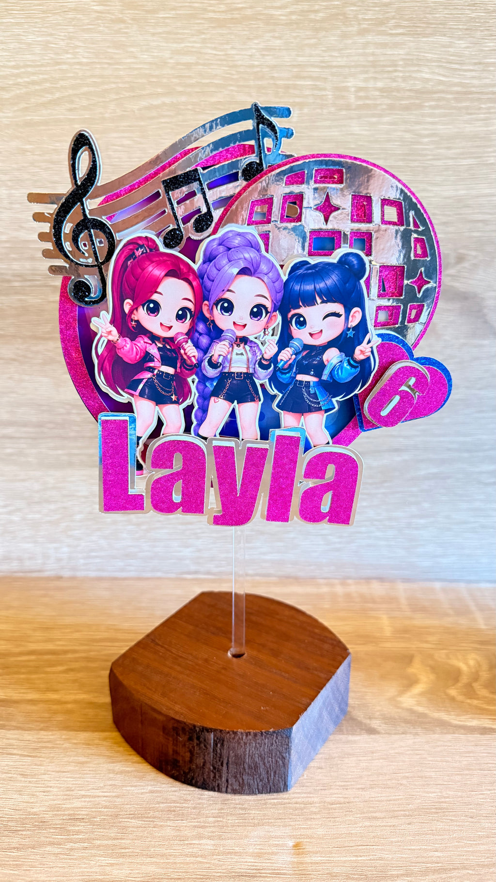 K-Pop Cake Topper | Personalised Name & Age Birthday Decoration