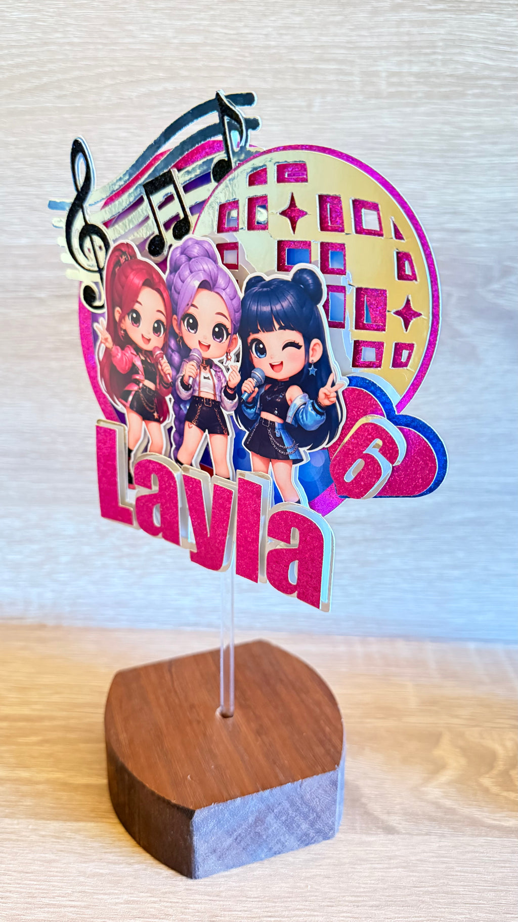 K-Pop Cake Topper | Personalised Name & Age Birthday Decoration