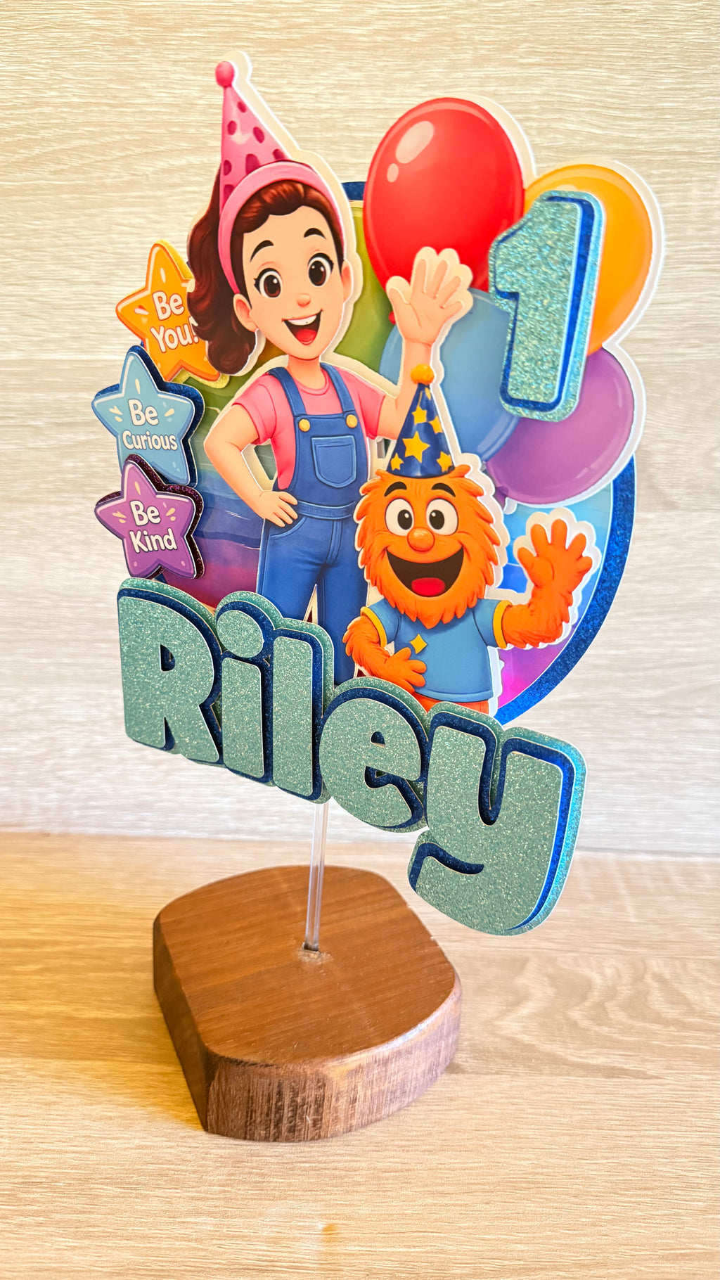 Ms Rachel Birthday Cake Topper | Personalised Name & Age Decoration