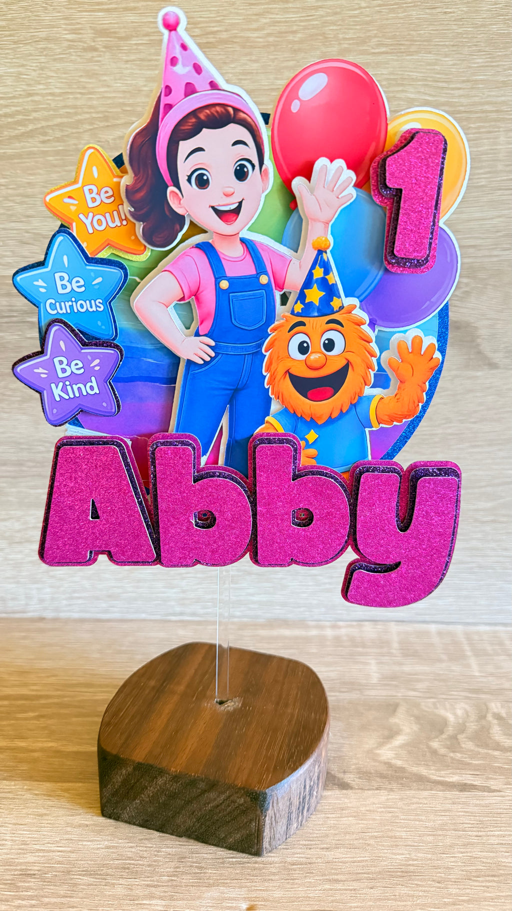 Ms Rachel Birthday Cake Topper | Personalised Name & Age Decoration