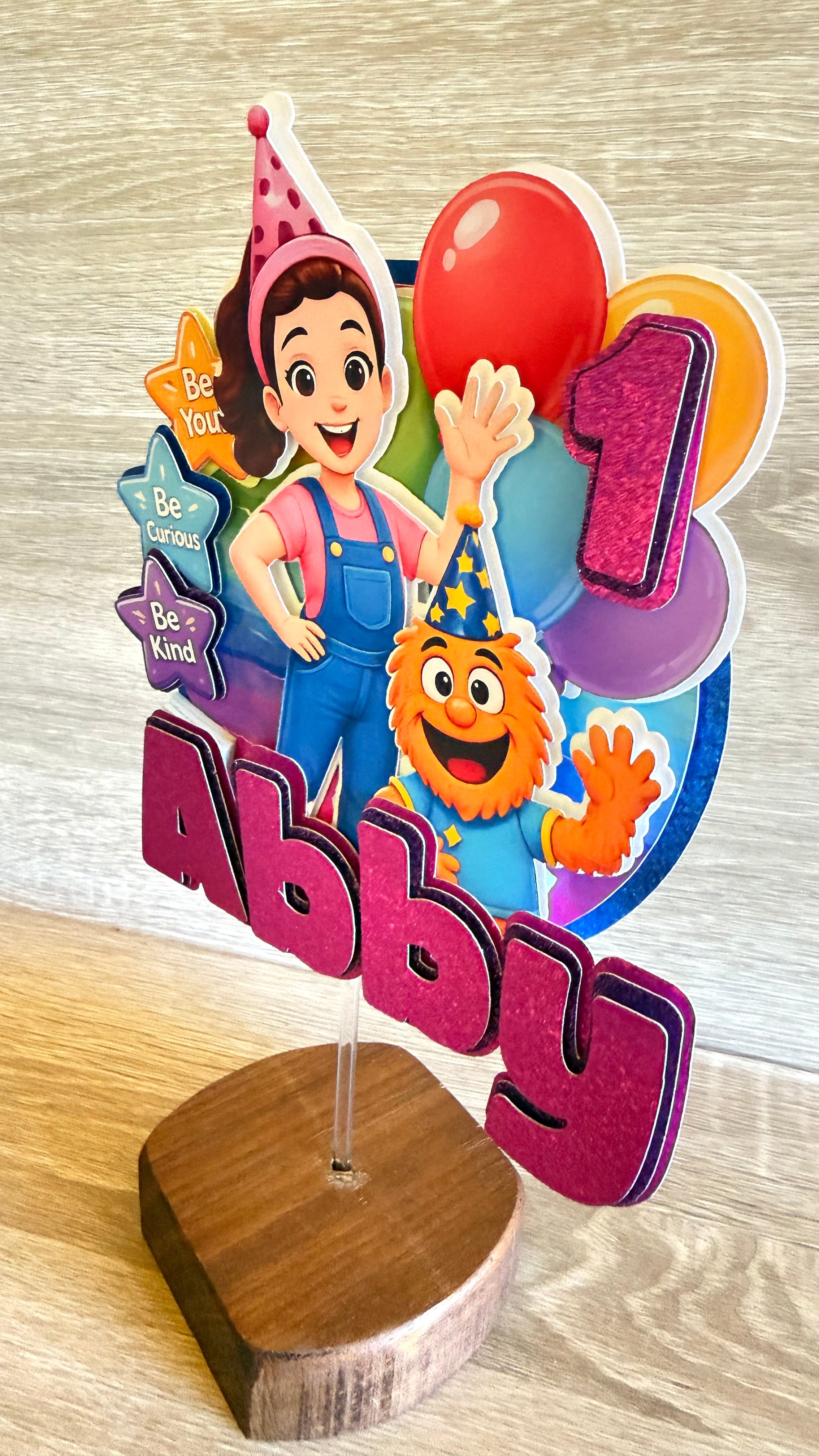 Ms Rachel Birthday Cake Topper | Personalised Name & Age Decoration