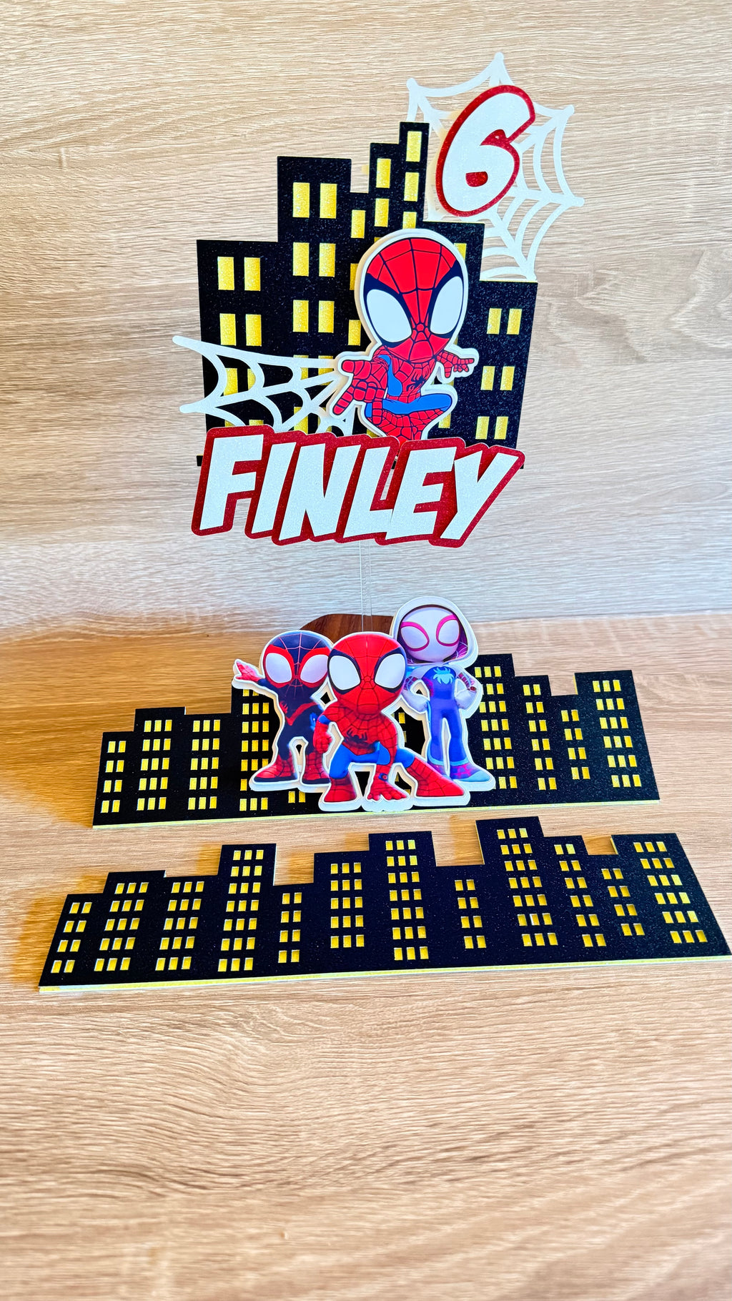 Amazing Spidey and Friends Personalised Cake Topper | Complete Party Set