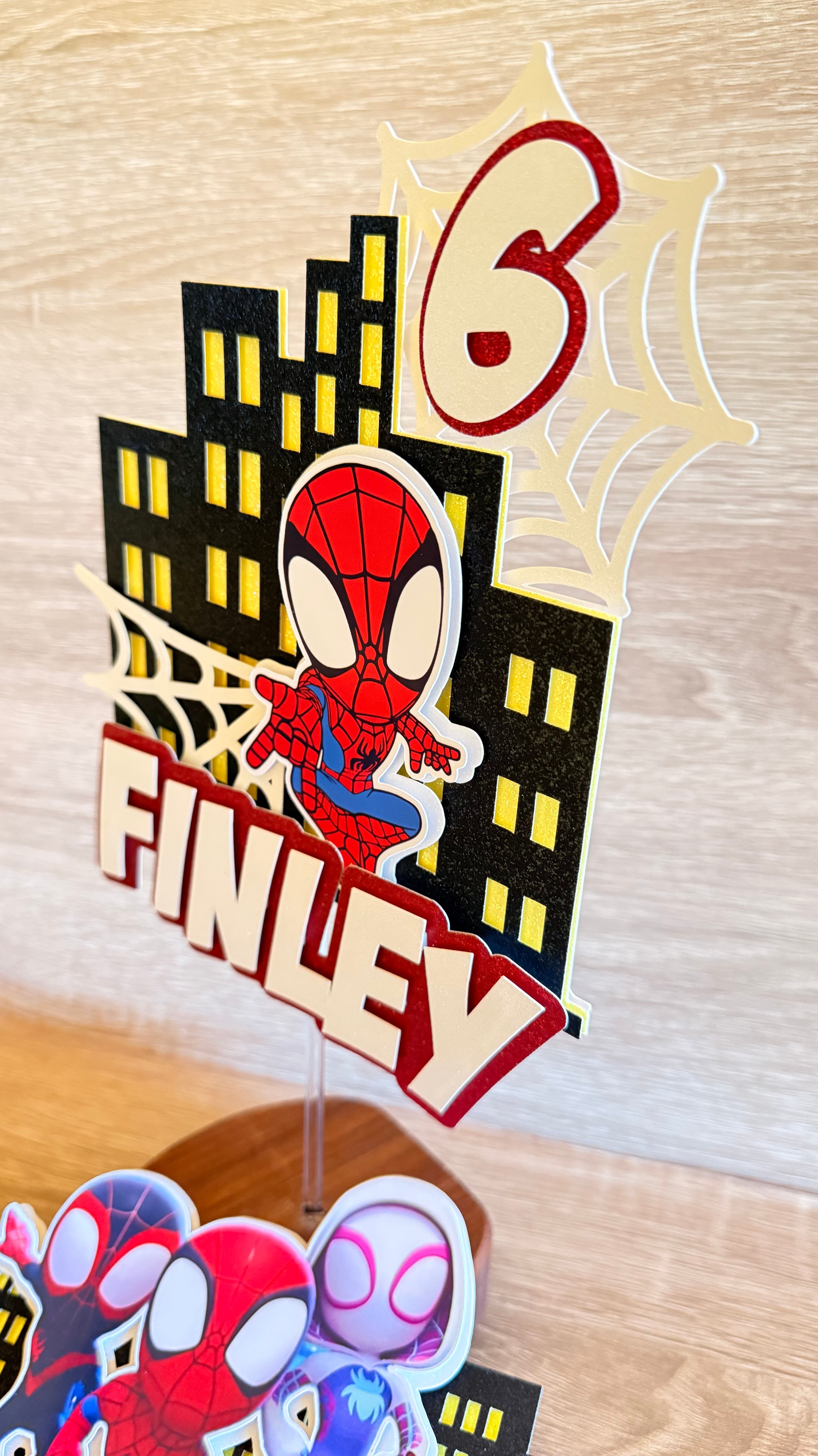 Amazing Spidey and Friends Personalised Cake Topper | Complete Party Set