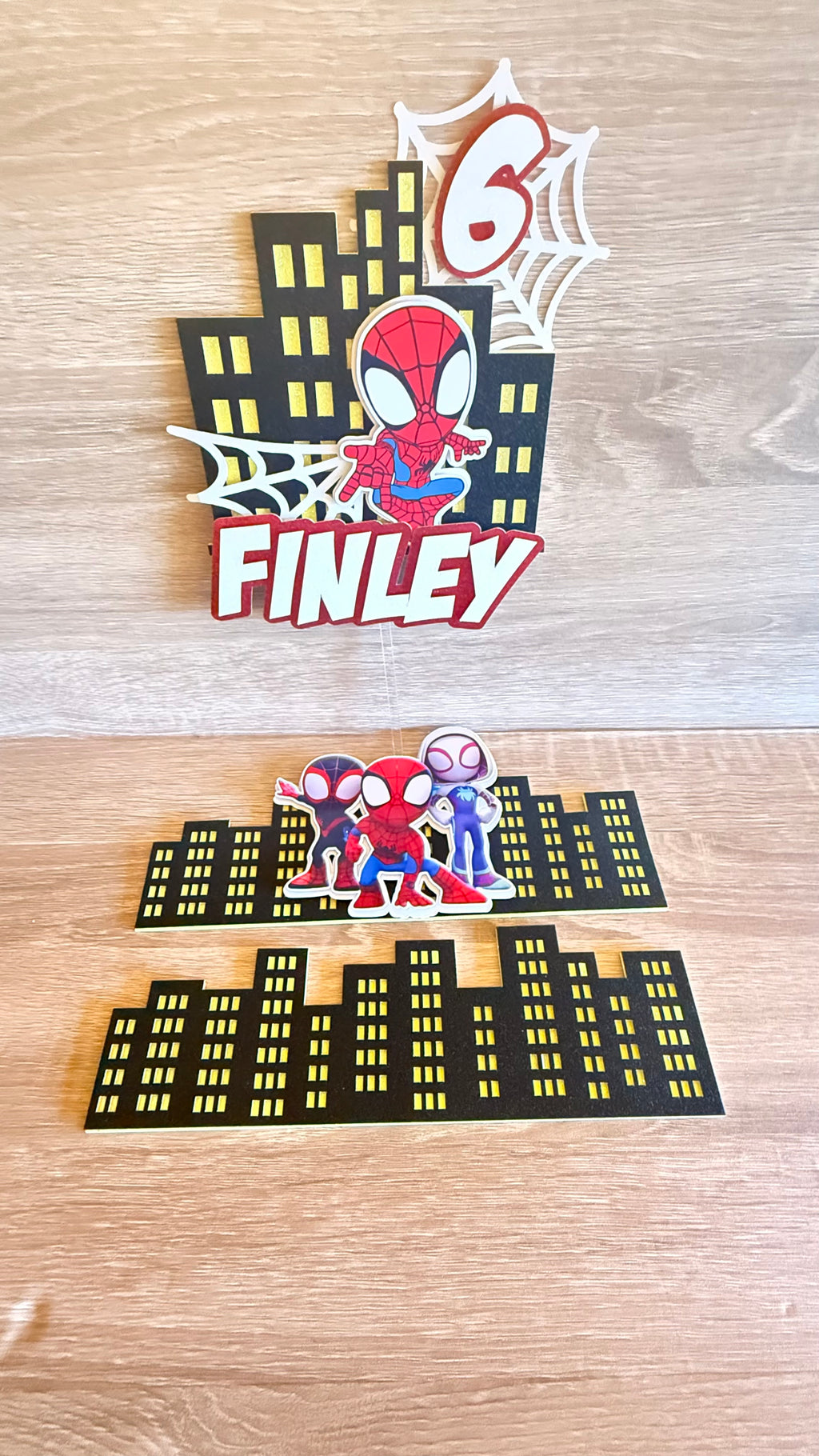 Amazing Spidey and Friends Personalised Cake Topper | Complete Party Set