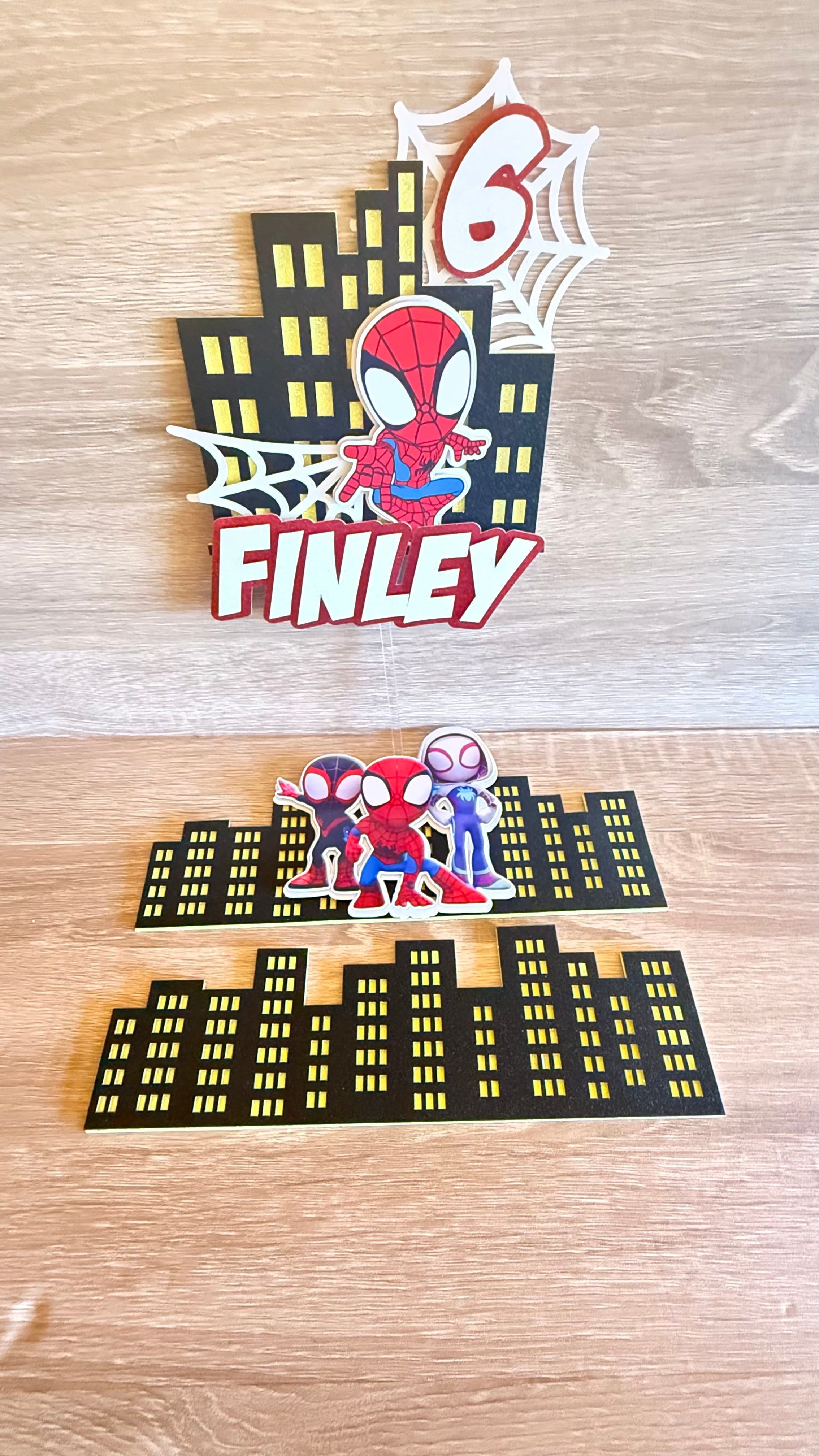 Amazing Spidey and Friends Personalised Cake Topper | Complete Party Set
