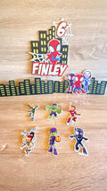 Amazing Spidey and Friends Personalised Cake Topper | Complete Party Set