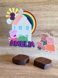 Peppa Pig House Cake Topper Set | Personalised Name & Age Birthday Decoration