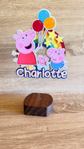 Peppa Pig Rainbow Cake Topper | Personalised Name & Age Birthday Decoration