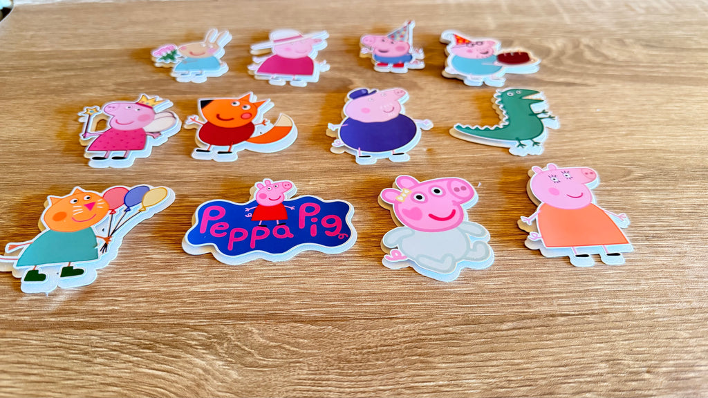 Peppa Pig Rainbow Cake Topper | Personalised Name & Age Birthday Decoration