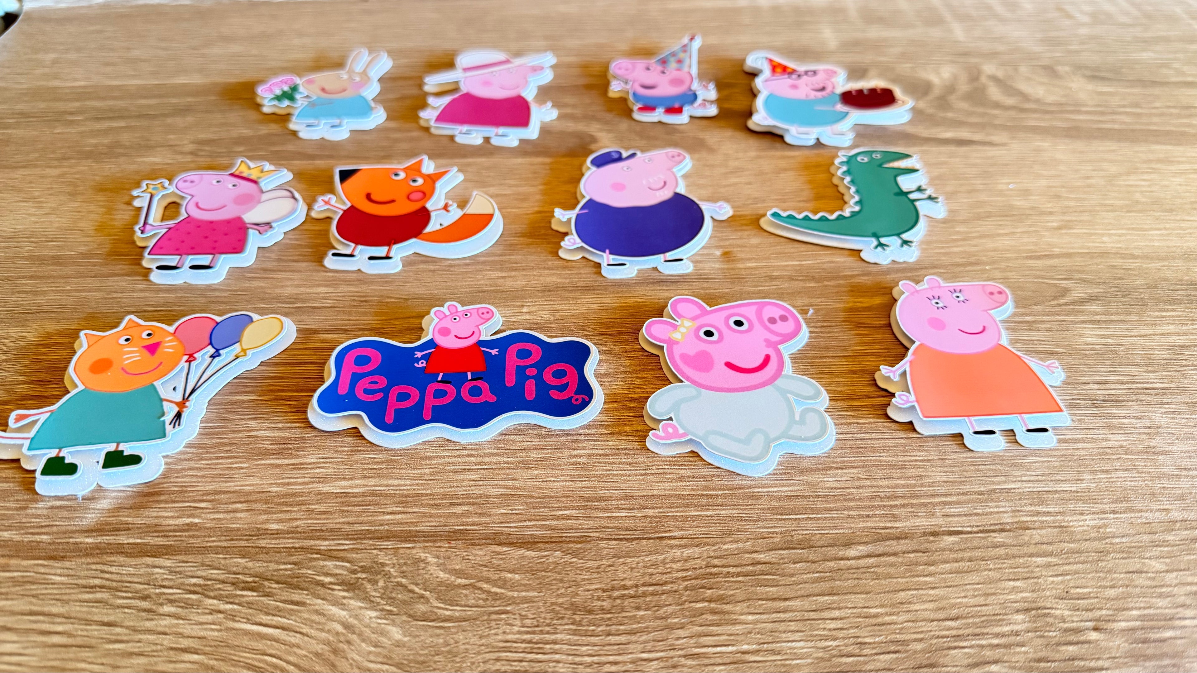 Peppa Pig Rainbow Cake Topper | Personalised Name & Age Birthday Decoration