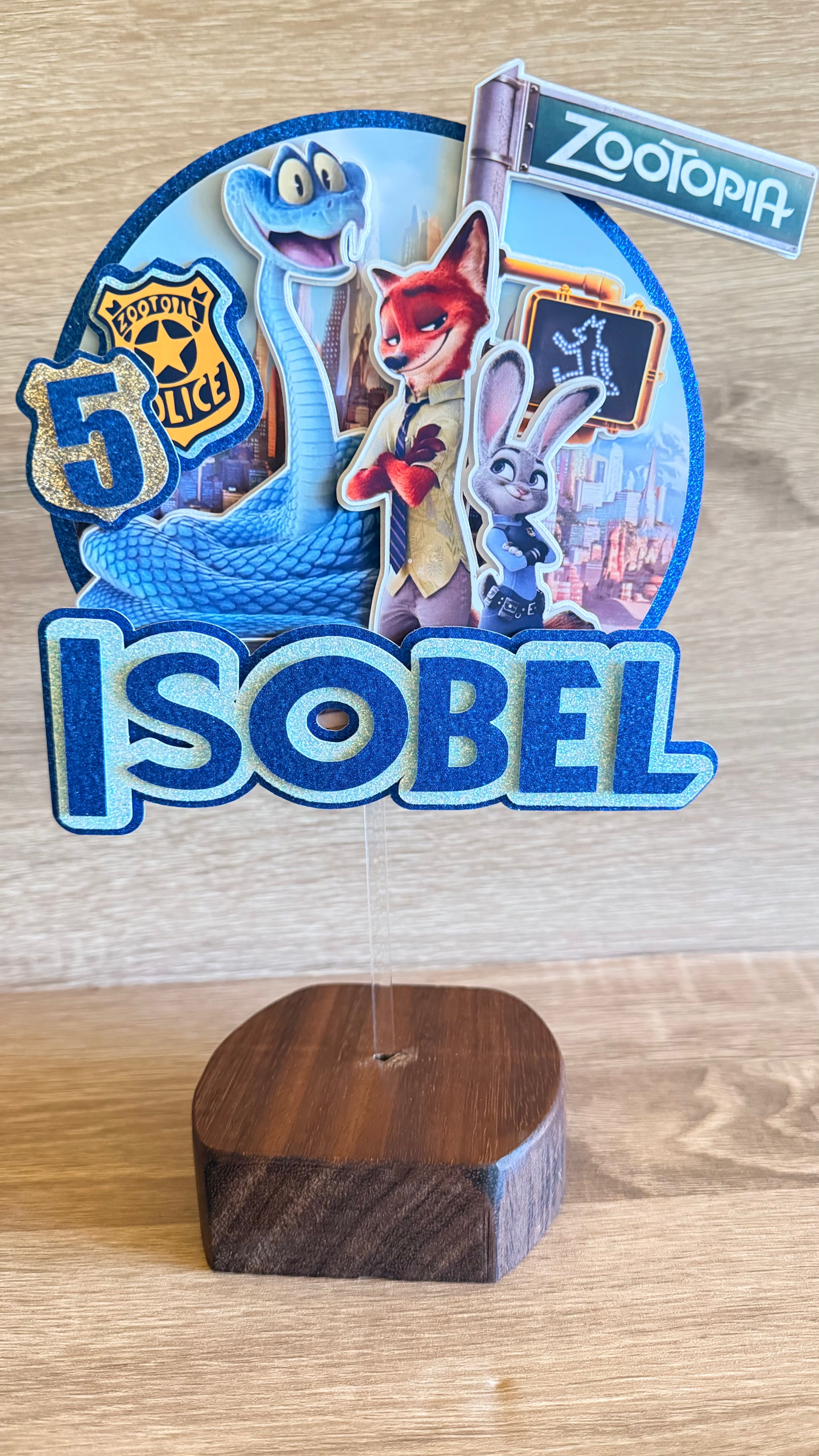Zootopia 2 Zootropolis Personalised Cake Topper | Name & Age Birthday Decoration