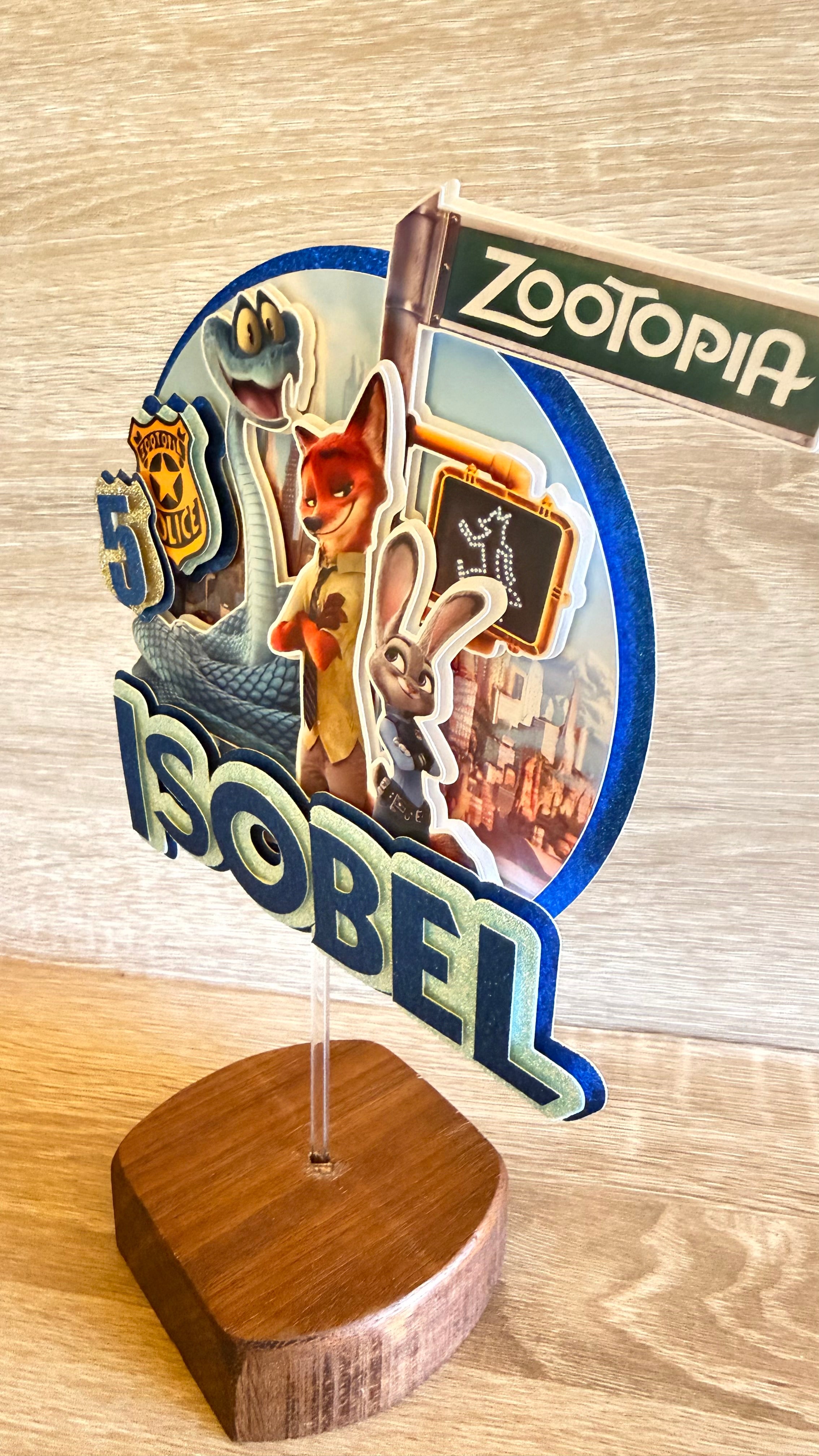 Zootopia 2 Zootropolis Personalised Cake Topper | Name & Age Birthday Decoration