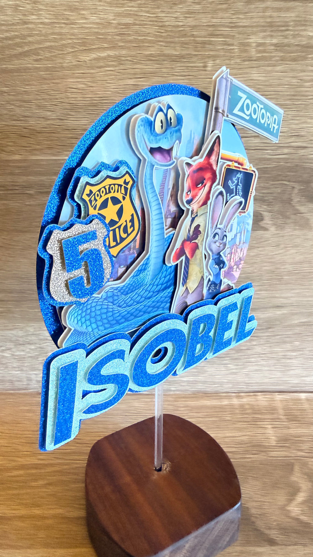 Zootopia 2 Zootropolis Personalised Cake Topper | Name & Age Birthday Decoration