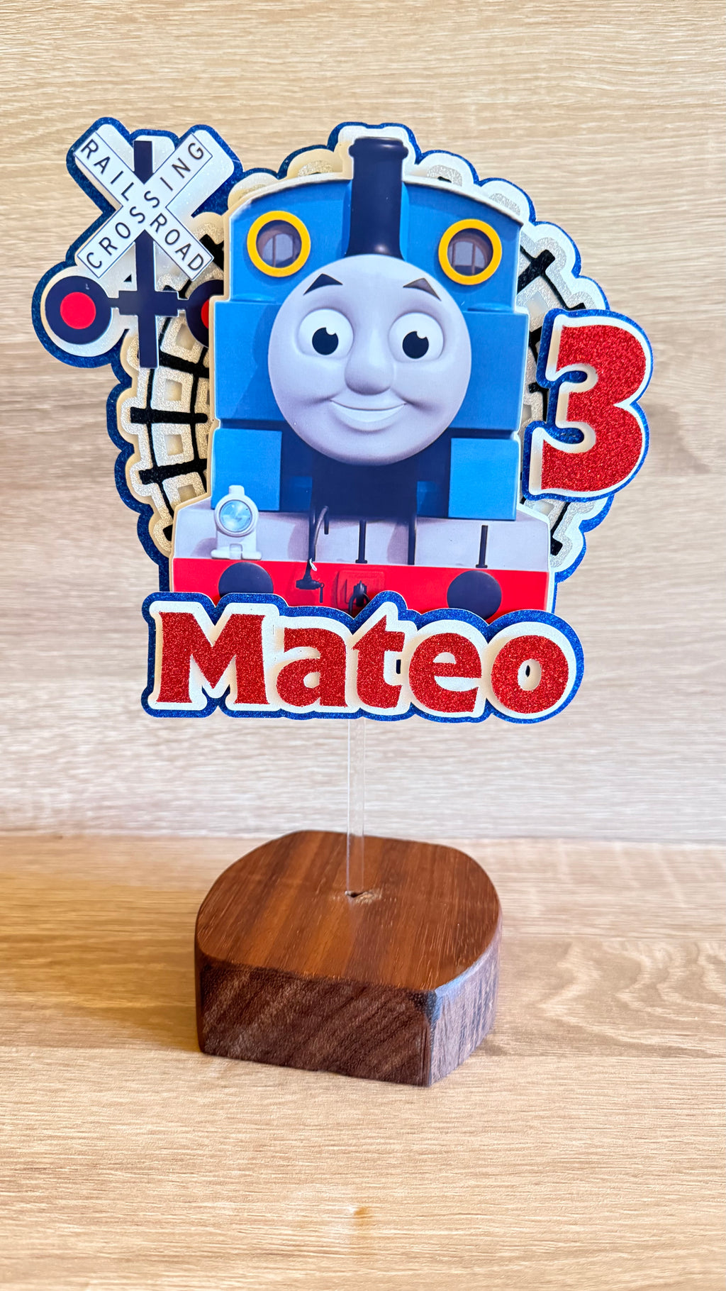 Thomas the Tank Engine Cake Topper | Personalised Name & Age Birthday Decoration
