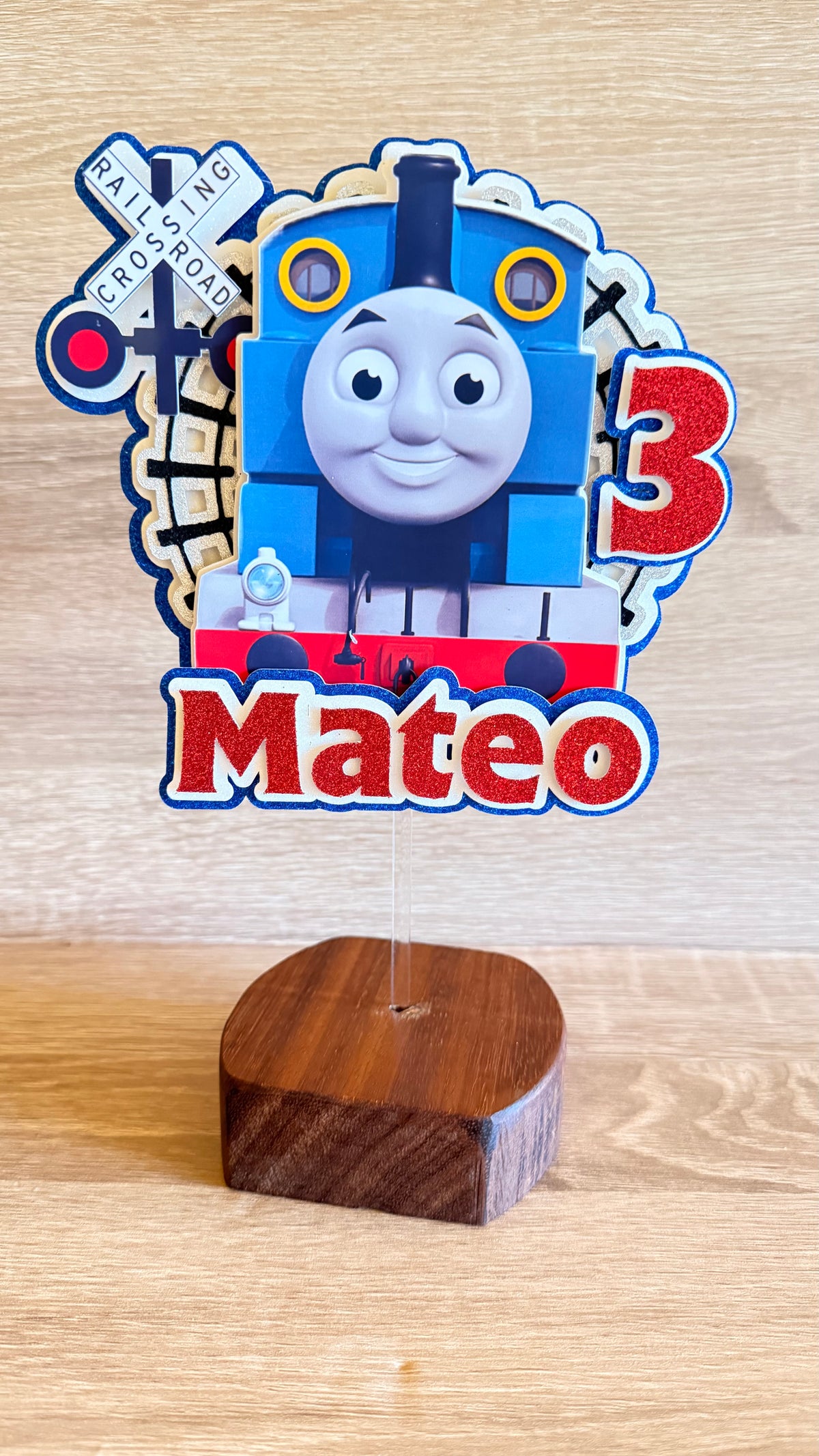Thomas the Tank Engine Cake Topper | Personalised Name & Age Birthday Decoration
