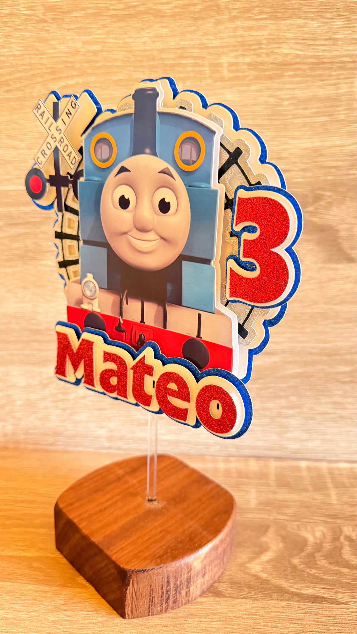 Thomas the Tank Engine Cake Topper | Personalised Name & Age Birthday Decoration
