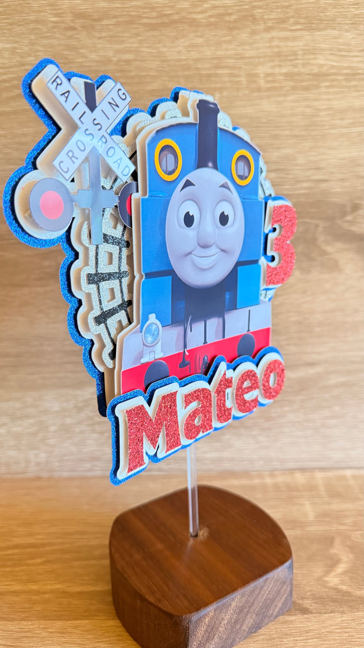Thomas the Tank Engine Cake Topper | Personalised Name & Age Birthday Decoration