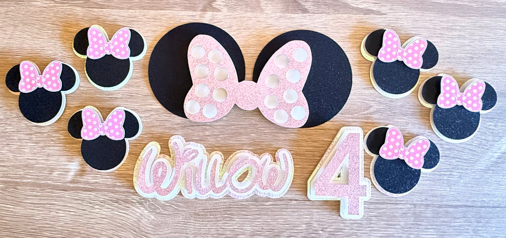 Minnie Mouse Complete Cake Decorating Set | Personalised Name & Age