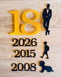 18th Birthday Timeline Cake Topper Set | Personalised 7 Piece Set