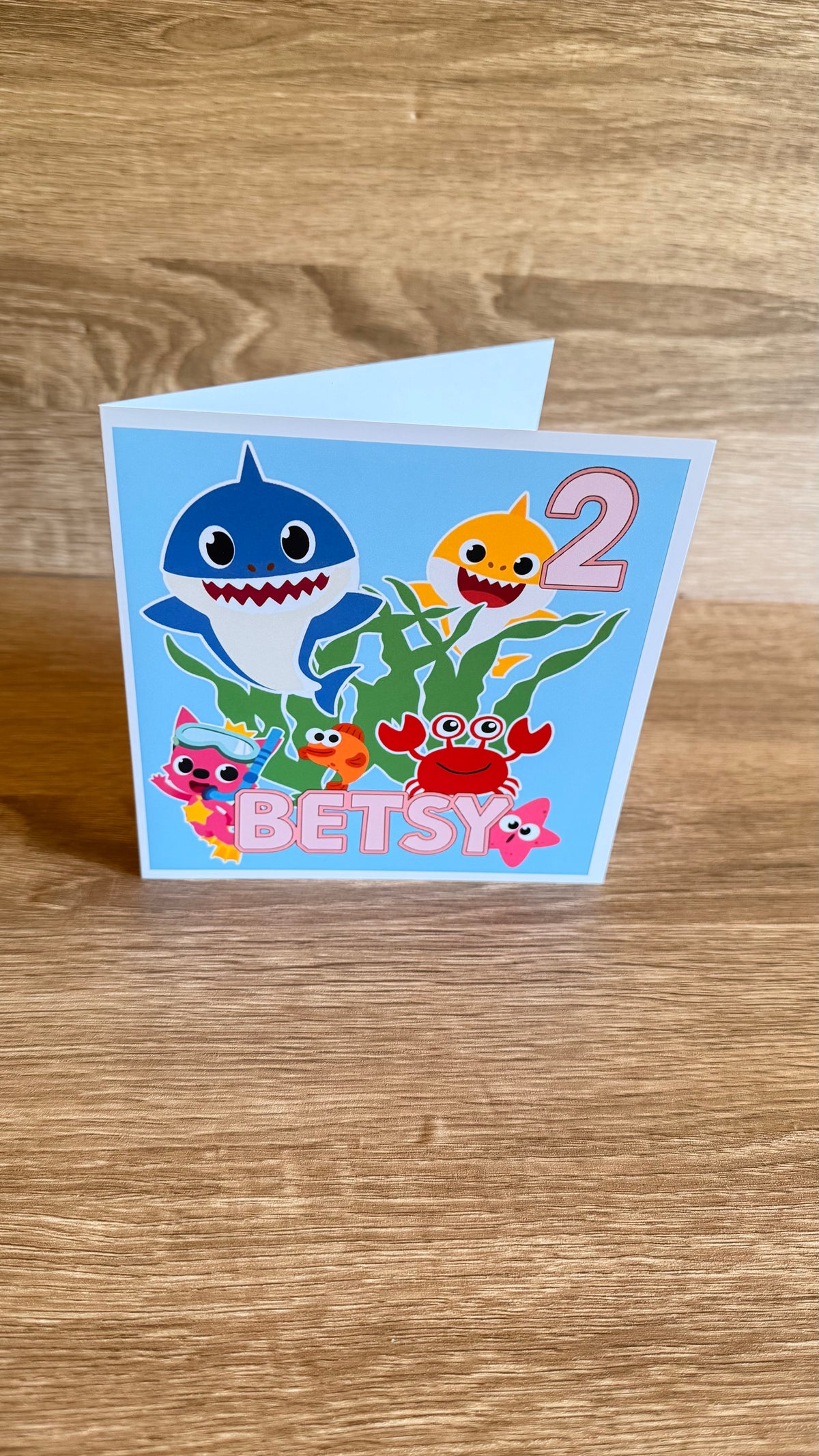 Baby Shark Personalised Cake Topper Set | Custom Name & Age Birthday Decoration