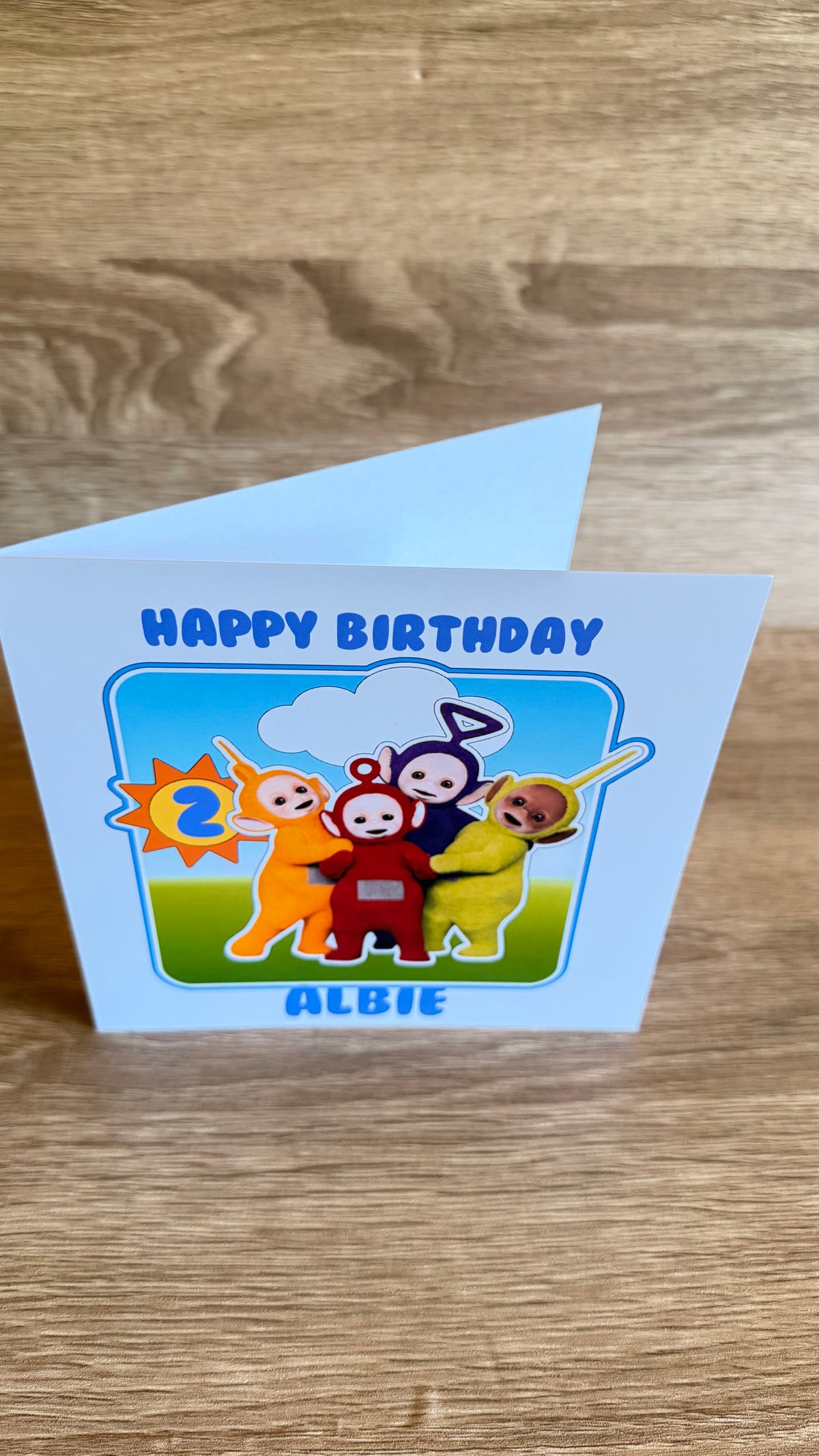 Teletubbies Personalised Birthday Card – Name & Age – 6x6