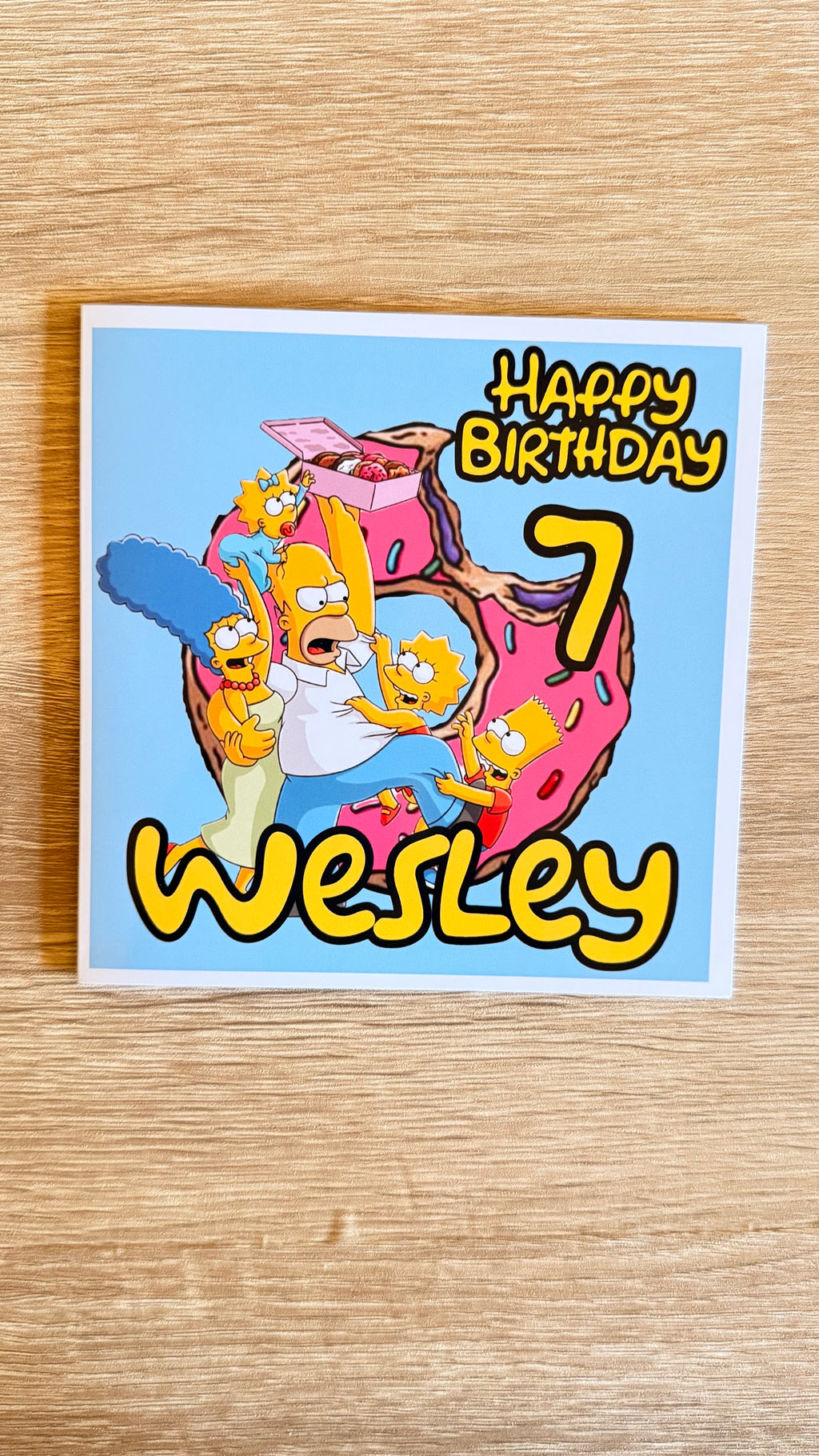 The Simpsons Personalised Cake Topper | Custom Name & Age Birthday Decoration