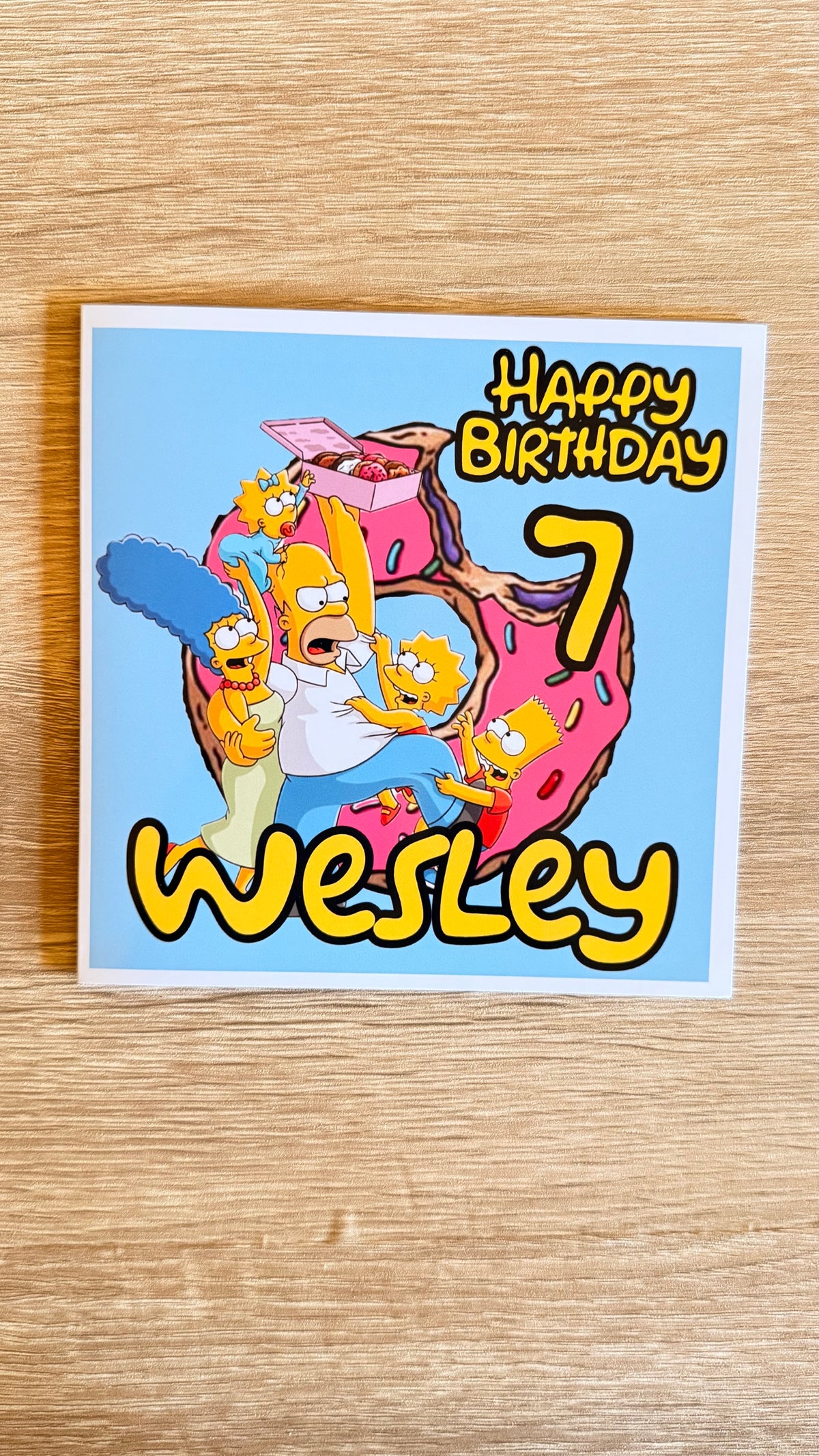 The Simpsons Personalised Cake Topper | Custom Name & Age Birthday Decoration