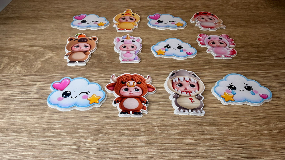 Sad Baby Unicorn Inspired Cupcake Toppers | Set of 12 Birthday Decorations