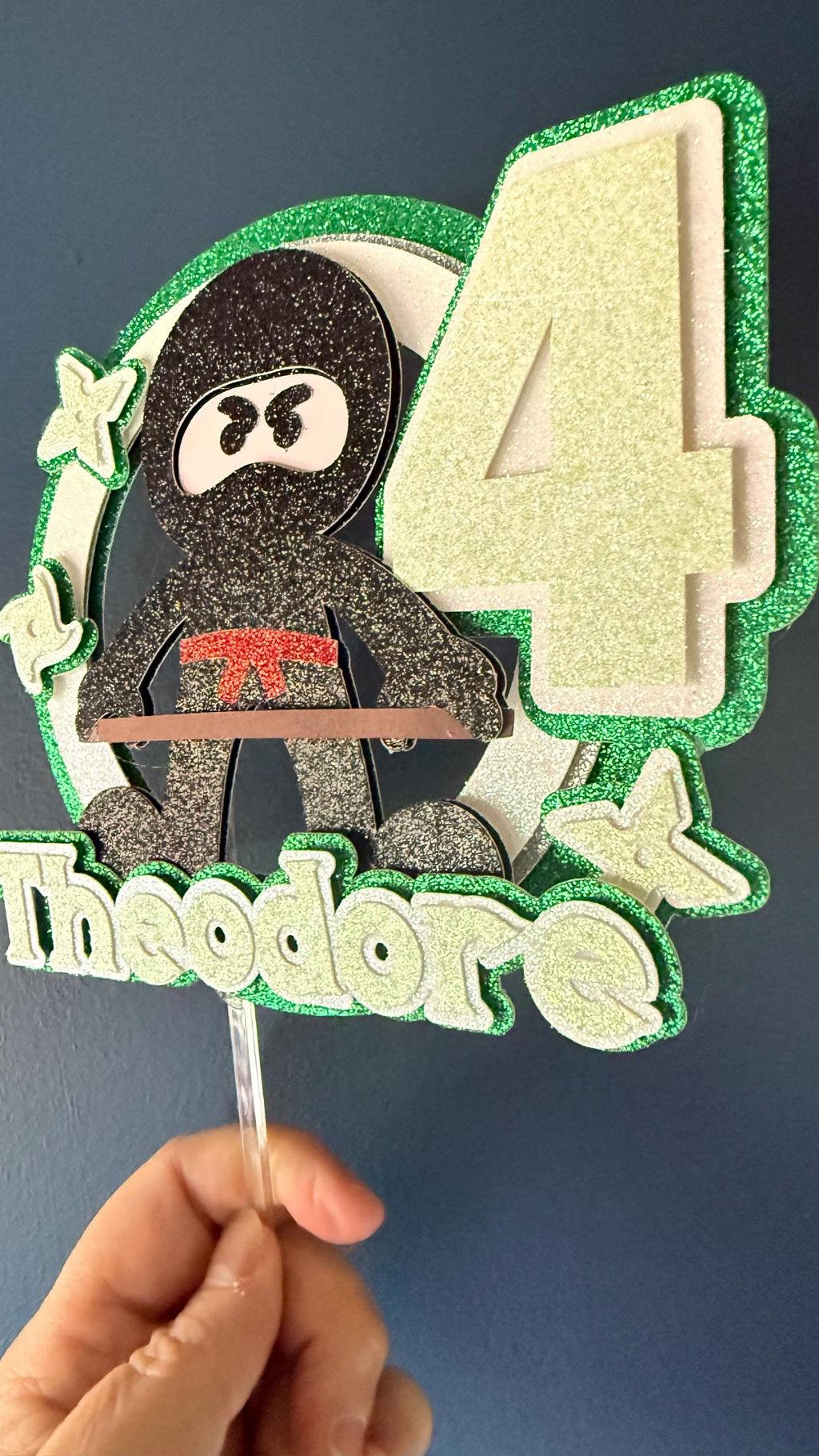 Ninja Cake Topper | Personalised  | Karate Pose, Birthday Name Age